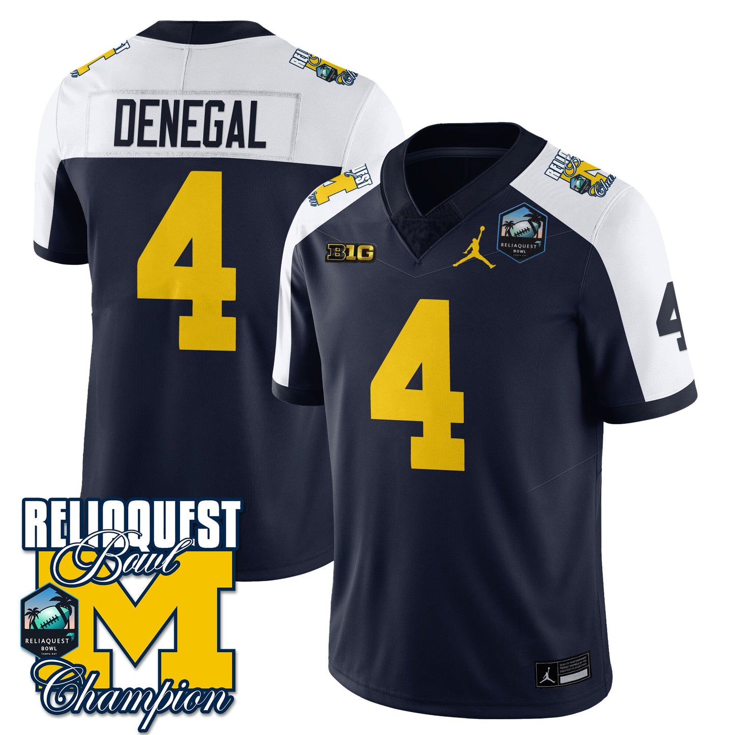 Michigan Wolverines 2024 ReliaQuest Bowl Champions Jersey - All Stitched