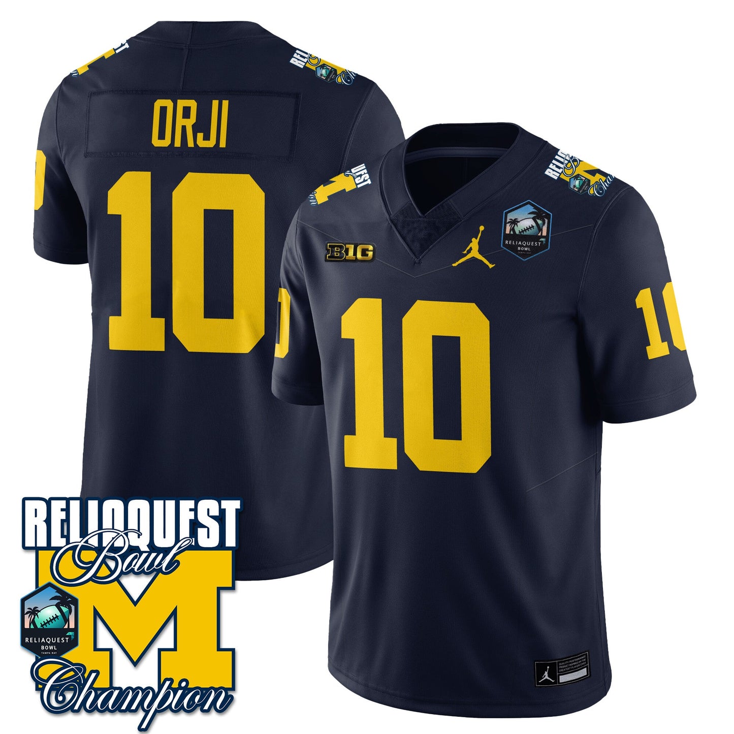 Michigan Wolverines 2024 ReliaQuest Bowl Champions Jersey - All Stitched