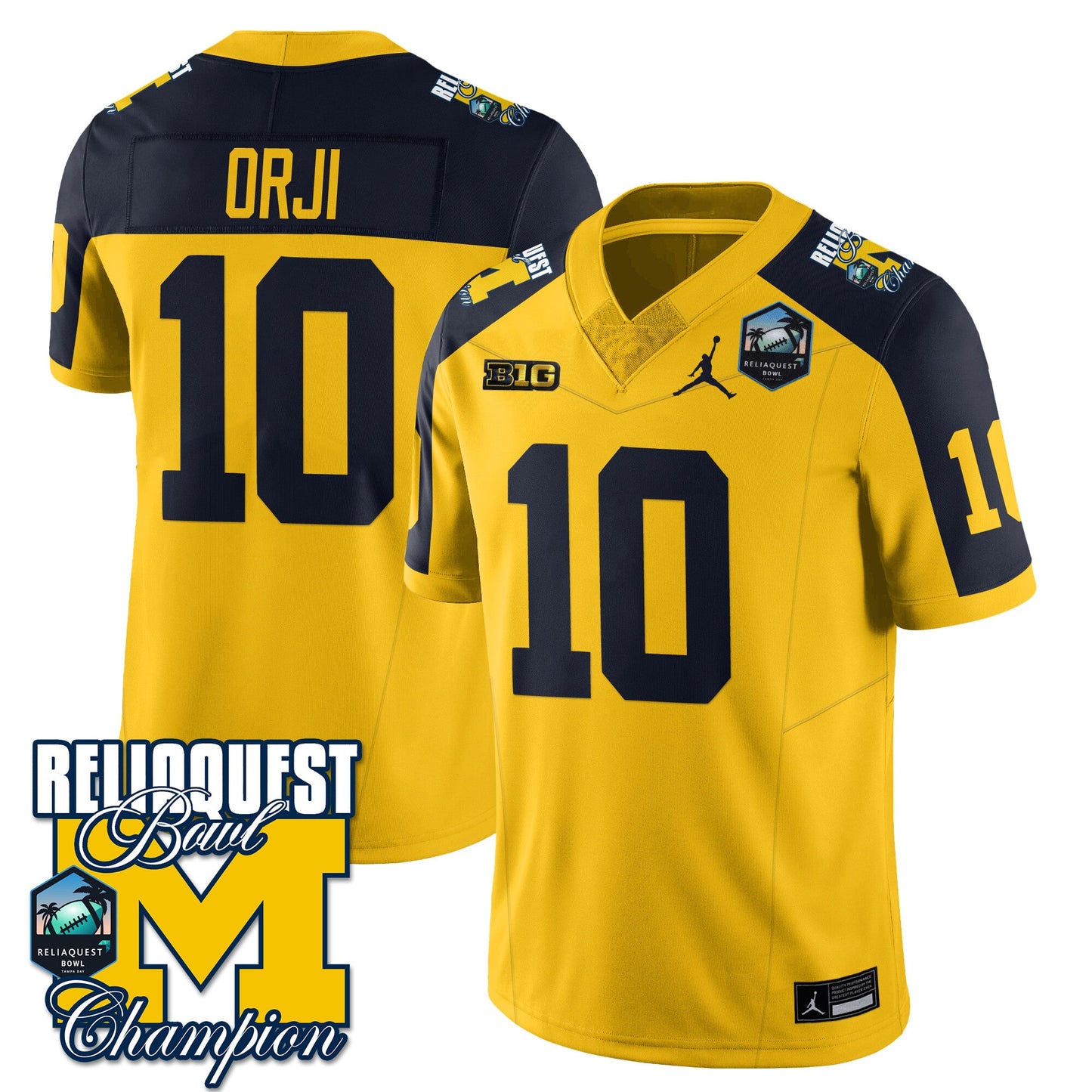 Michigan Wolverines 2024 ReliaQuest Bowl Champions Jersey - All Stitched