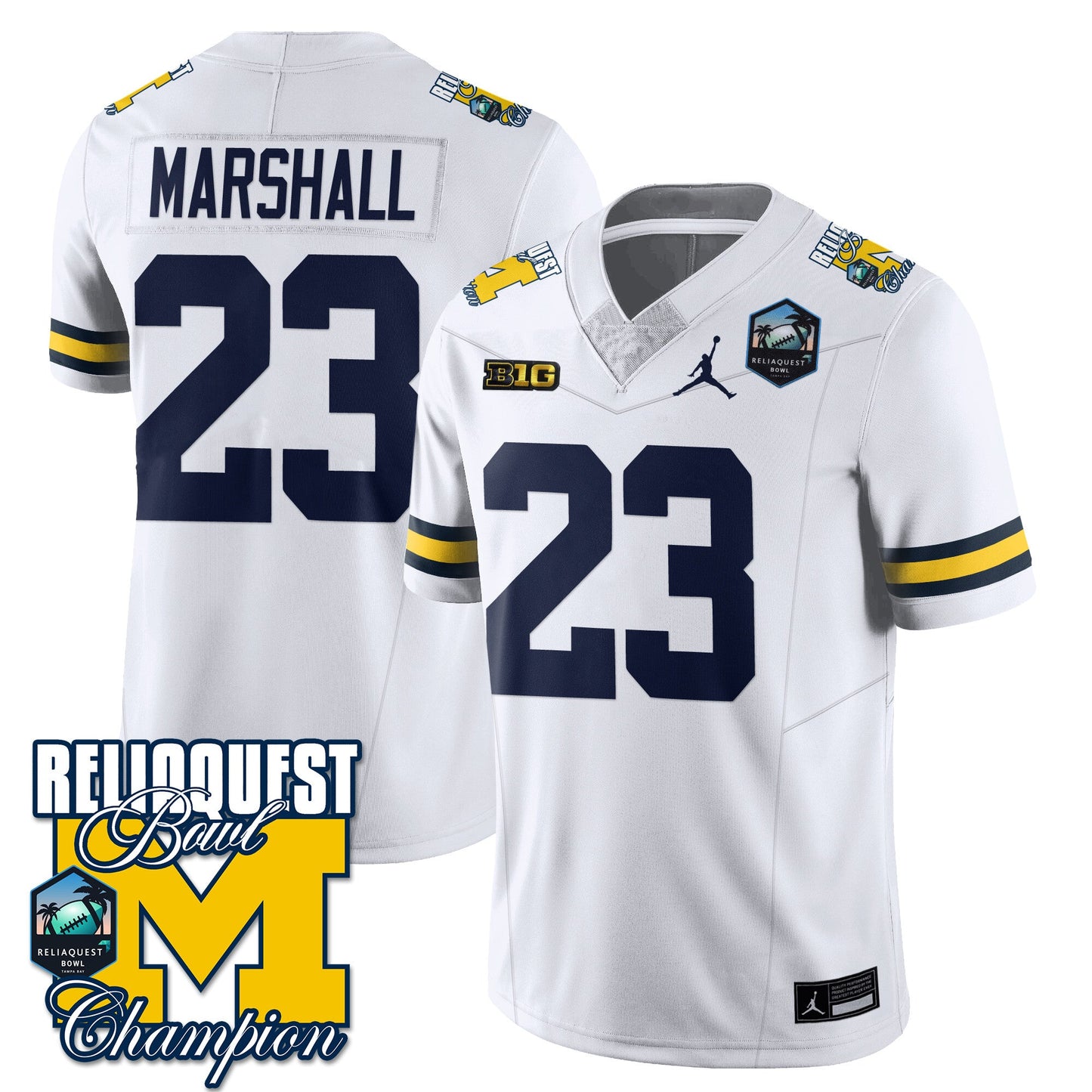 Michigan Wolverines 2024 ReliaQuest Bowl Champions Jersey - All Stitched