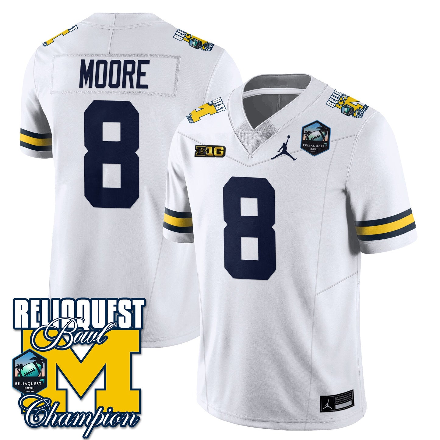 Michigan Wolverines 2024 ReliaQuest Bowl Champions Jersey - All Stitched