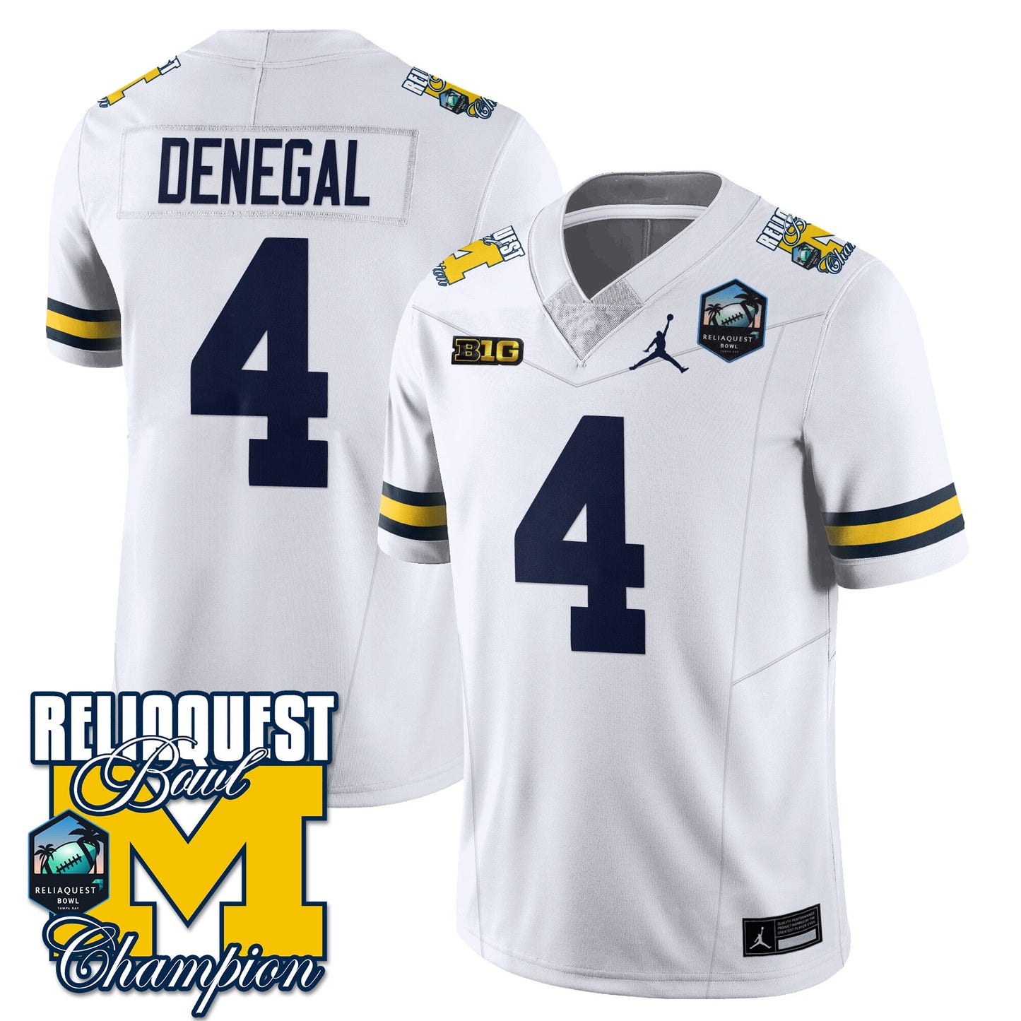 Michigan Wolverines 2024 ReliaQuest Bowl Champions Jersey - All Stitched