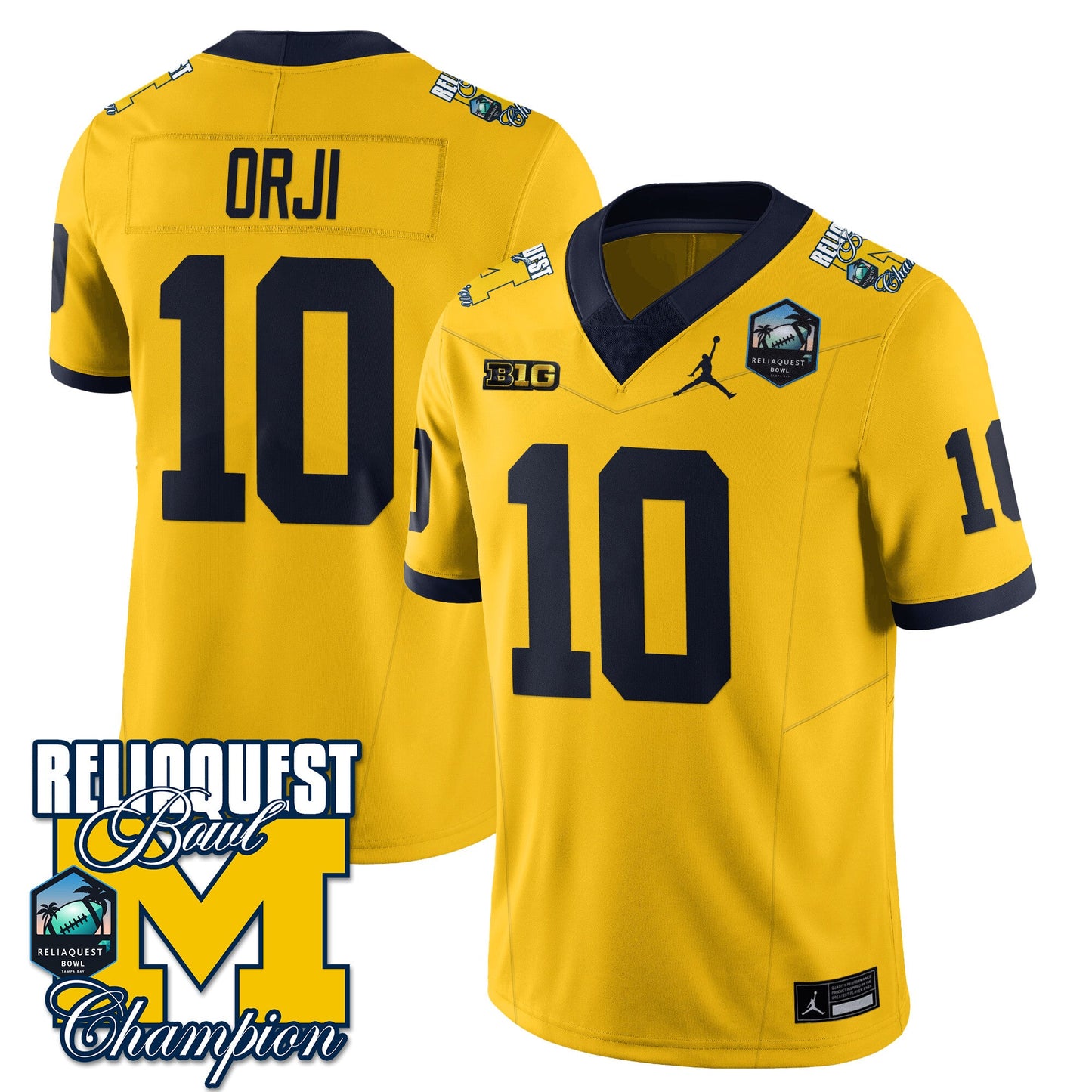 Michigan Wolverines 2024 ReliaQuest Bowl Champions Jersey - All Stitched