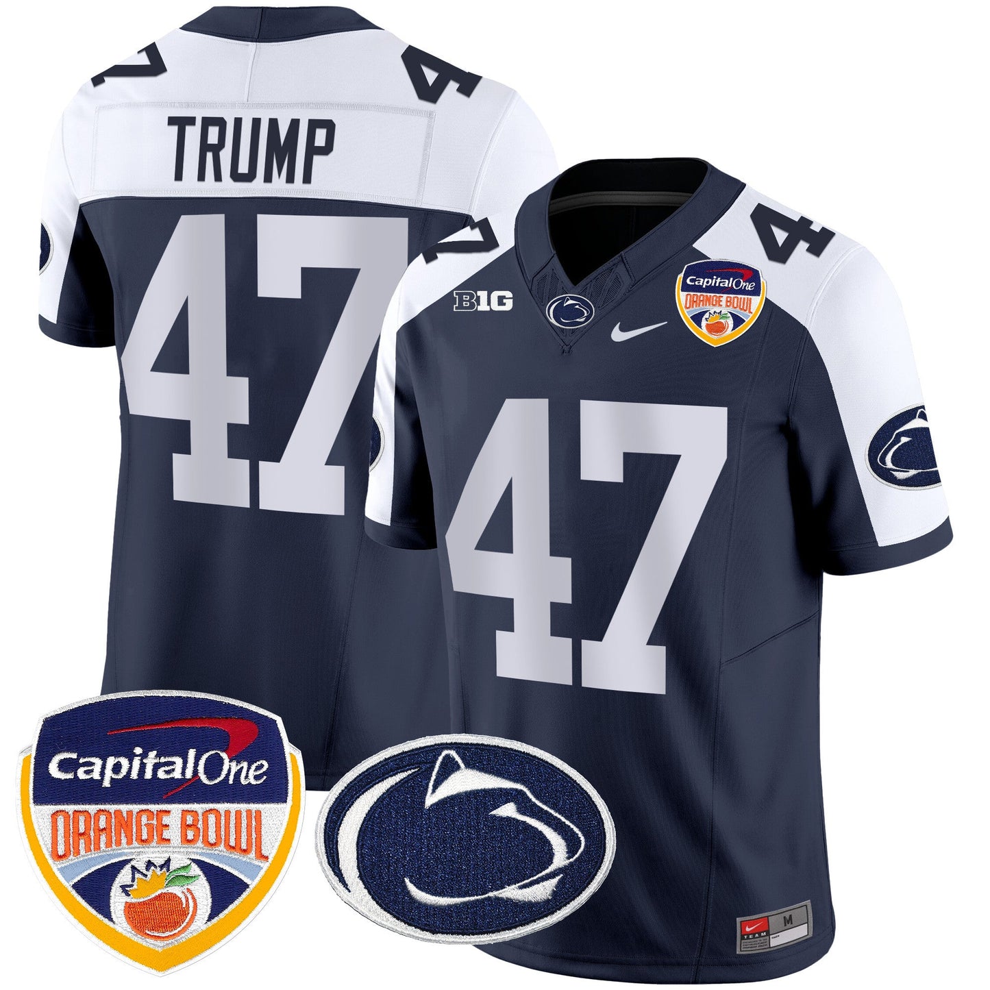 Penn State Nittany Lions Orange Bowl Patch Vapor Limited Jersey - All Stitched