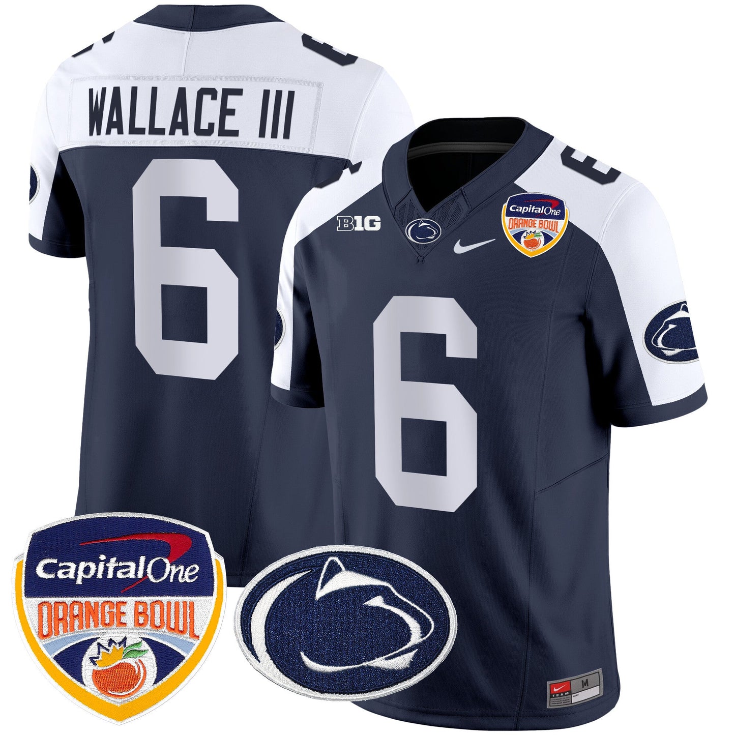 Penn State Nittany Lions Orange Bowl Patch Vapor Limited Jersey - All Stitched