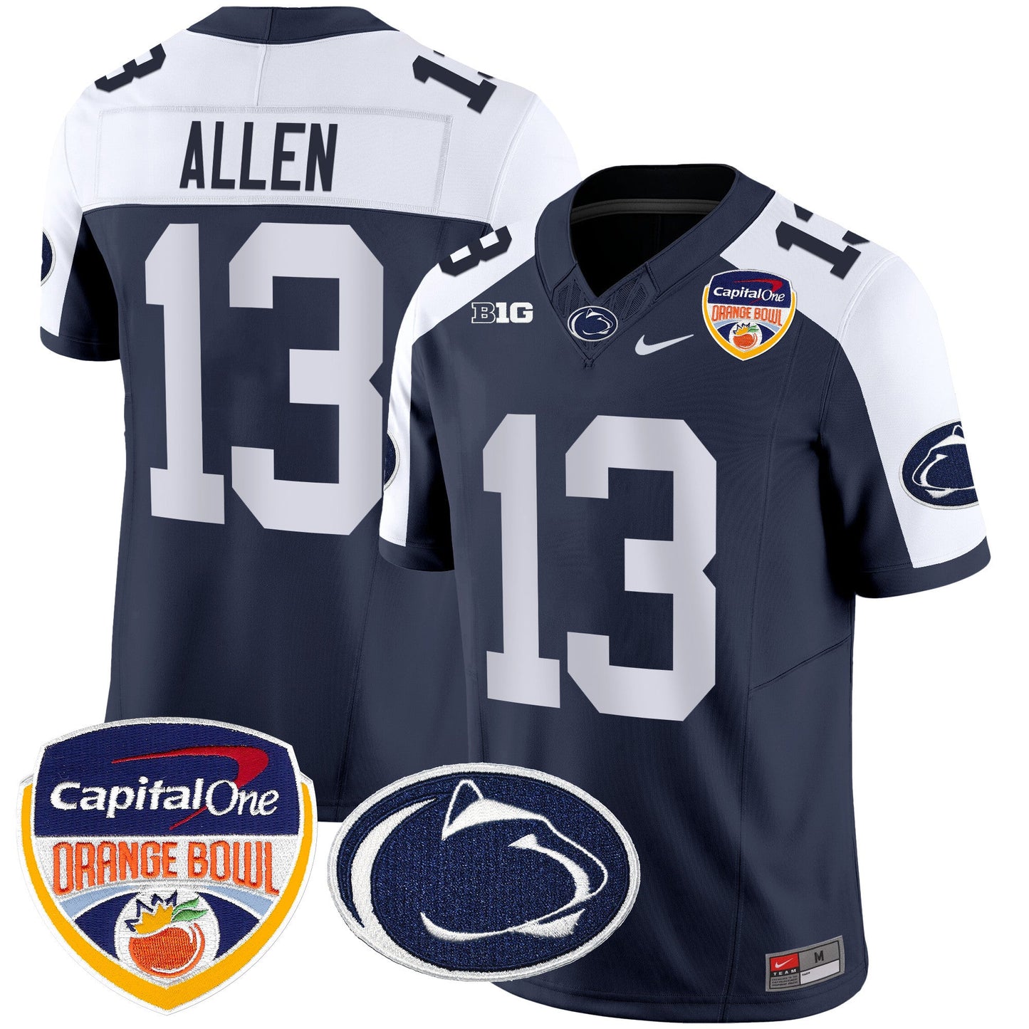 Penn State Nittany Lions Orange Bowl Patch Vapor Limited Jersey - All Stitched