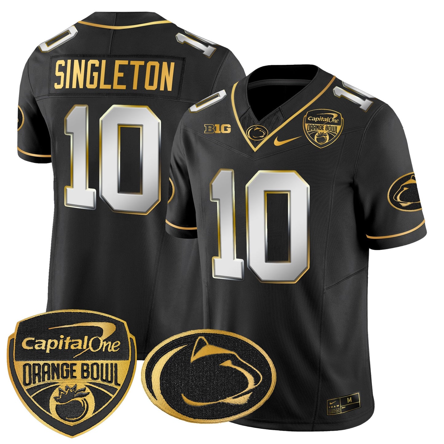 Penn State Nittany Lions Orange Bowl Patch Gold Vapor Limited Jersey - All Stitched