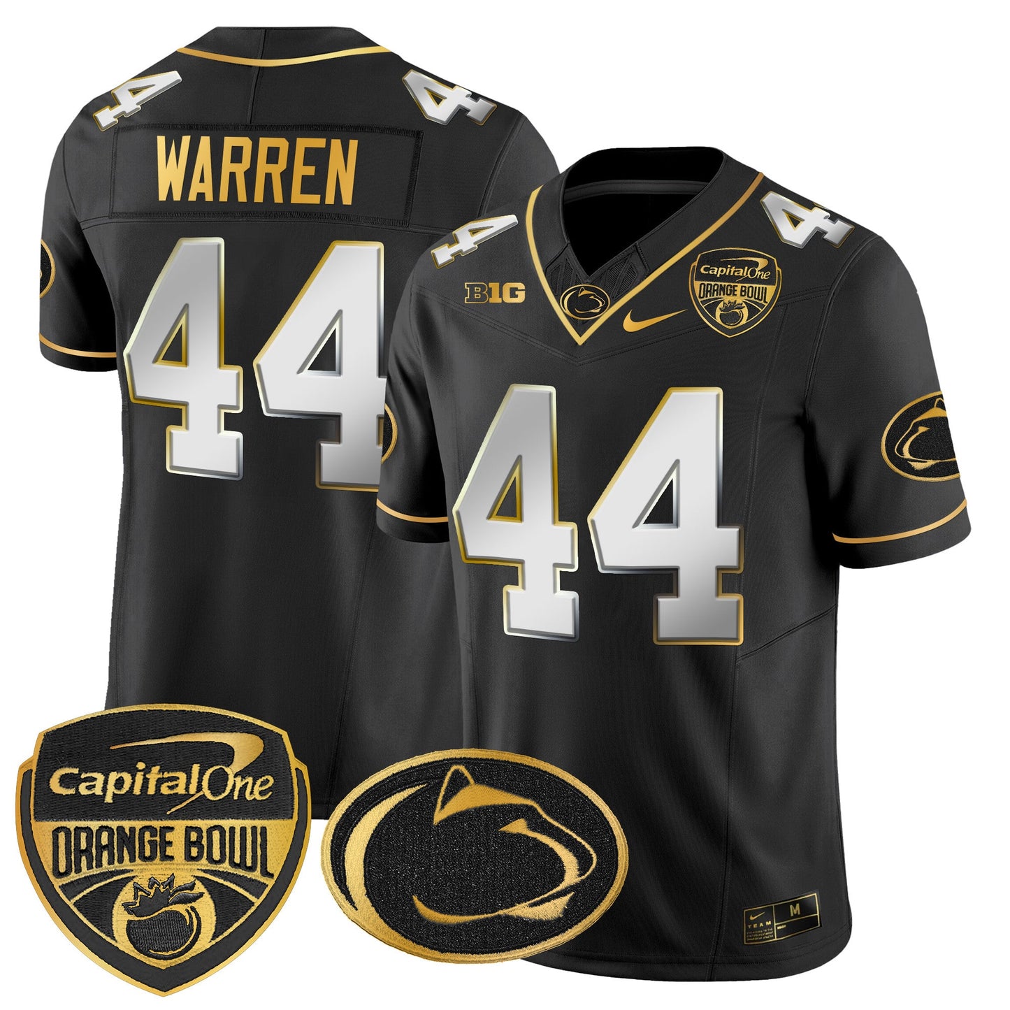 Penn State Nittany Lions Orange Bowl Patch Gold Vapor Limited Jersey - All Stitched