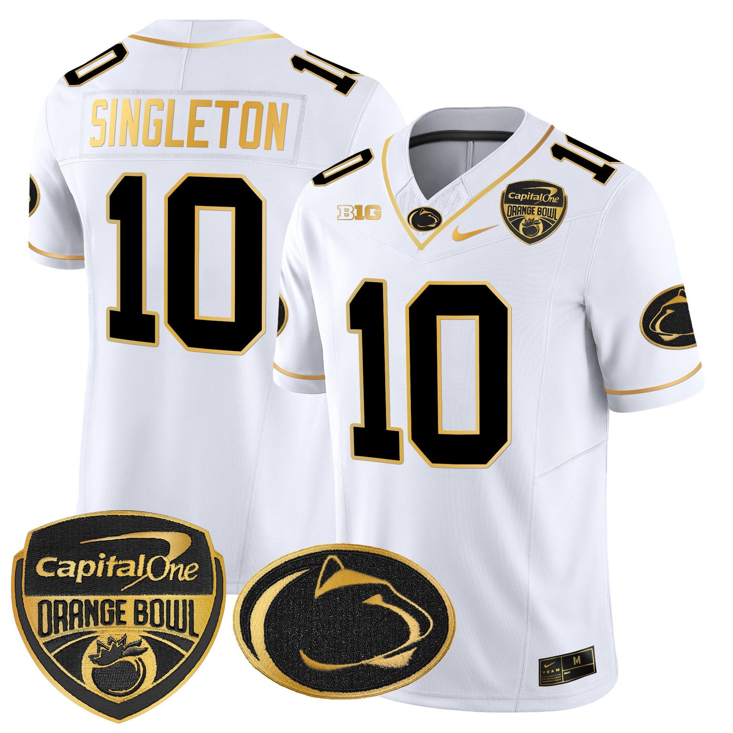 Penn State Nittany Lions Orange Bowl Patch Gold Vapor Limited Jersey - All Stitched