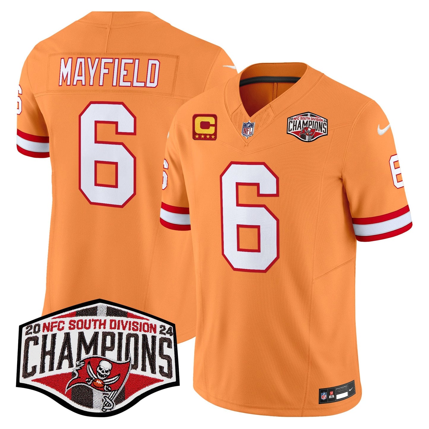 Tampa Bay Buccaneers Throwback 2024 NFC South Division Champions Patch Vapor Limited Jersey - All Stitched