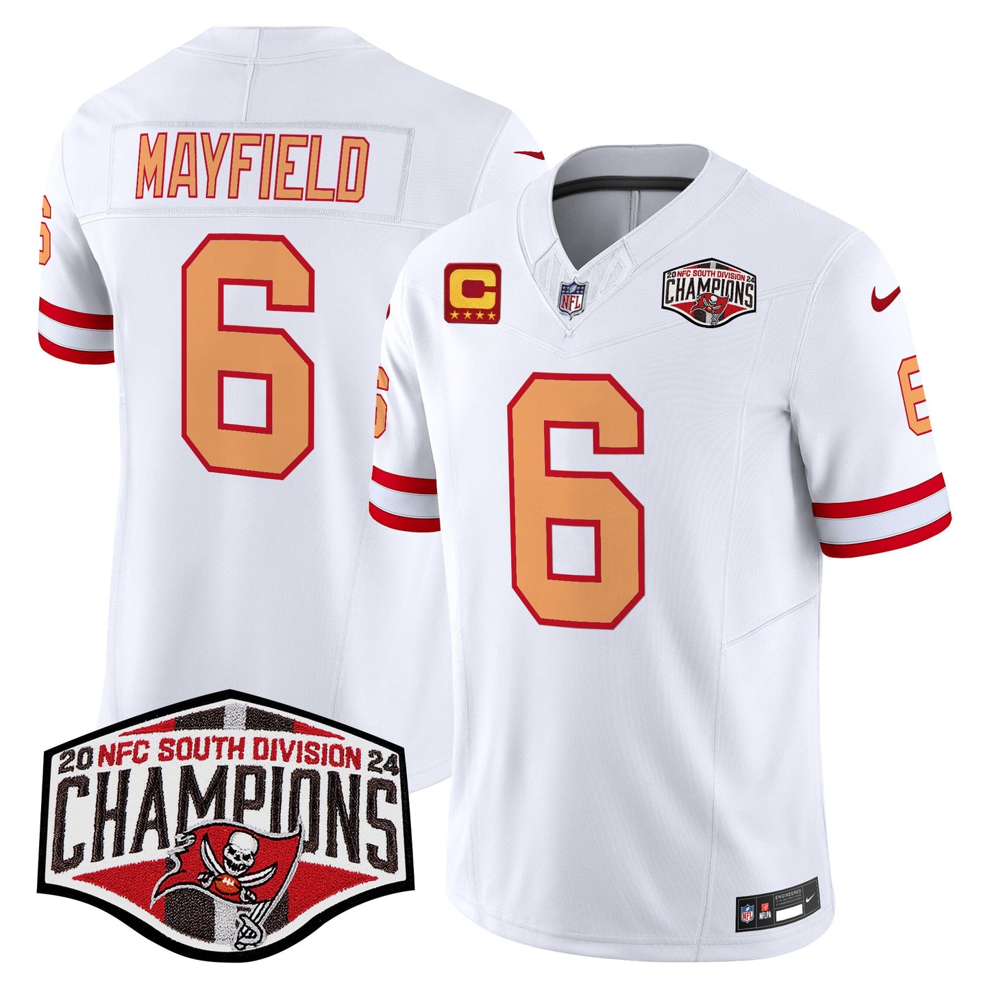 Tampa Bay Buccaneers Throwback 2024 NFC South Division Champions Patch Vapor Limited Jersey - All Stitched