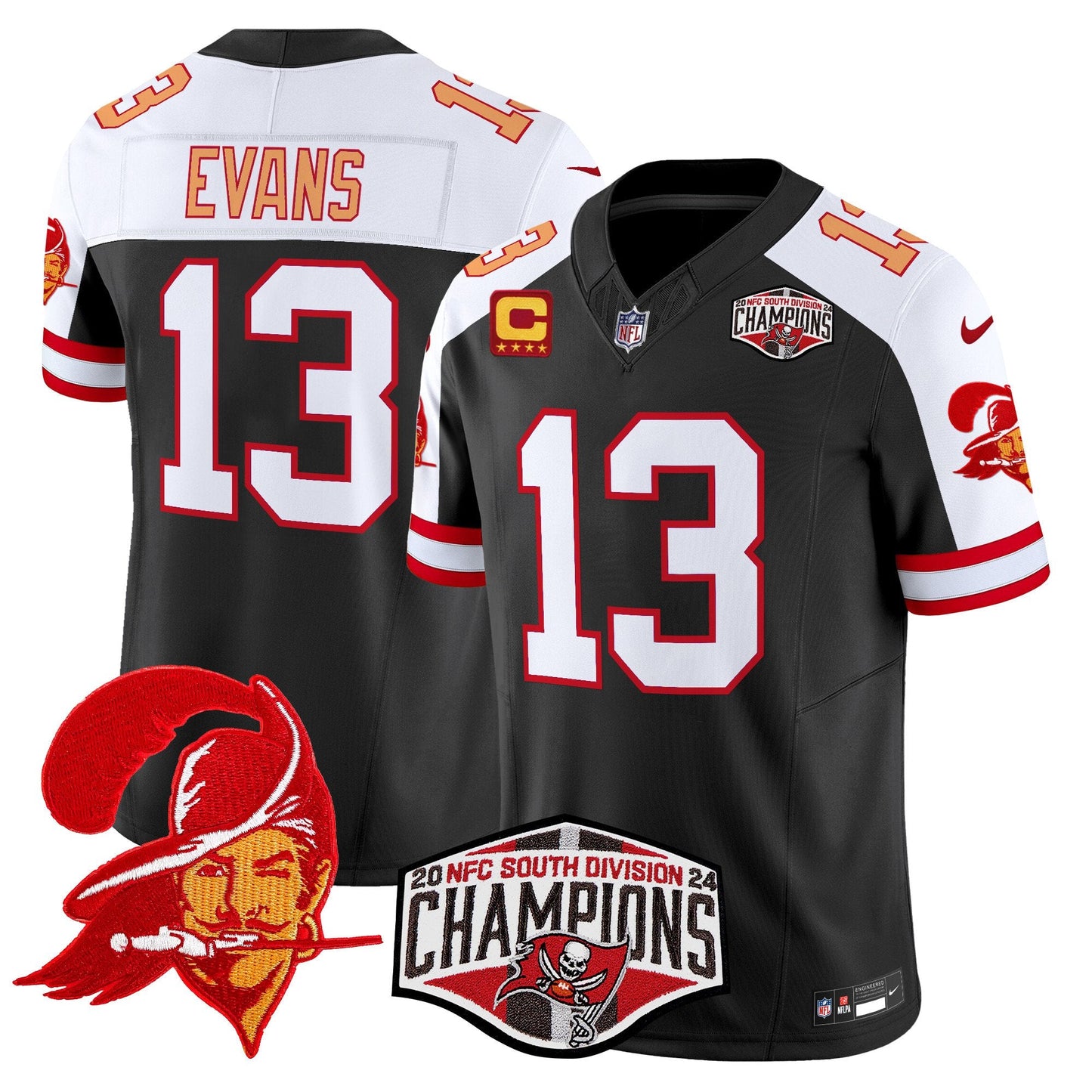Tampa Bay Buccaneers Throwback 2024 NFC South Division Champions Patch Vapor Limited Jersey - All Stitched