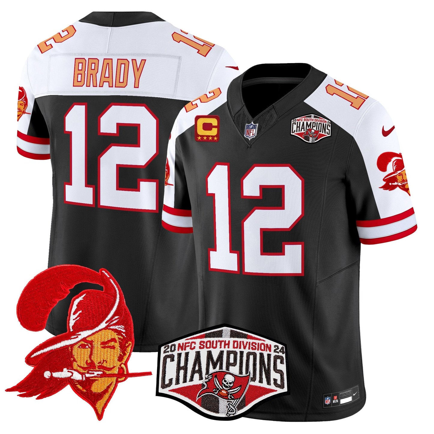 Tampa Bay Buccaneers Throwback 2024 NFC South Division Champions Patch Vapor Limited Jersey - All Stitched
