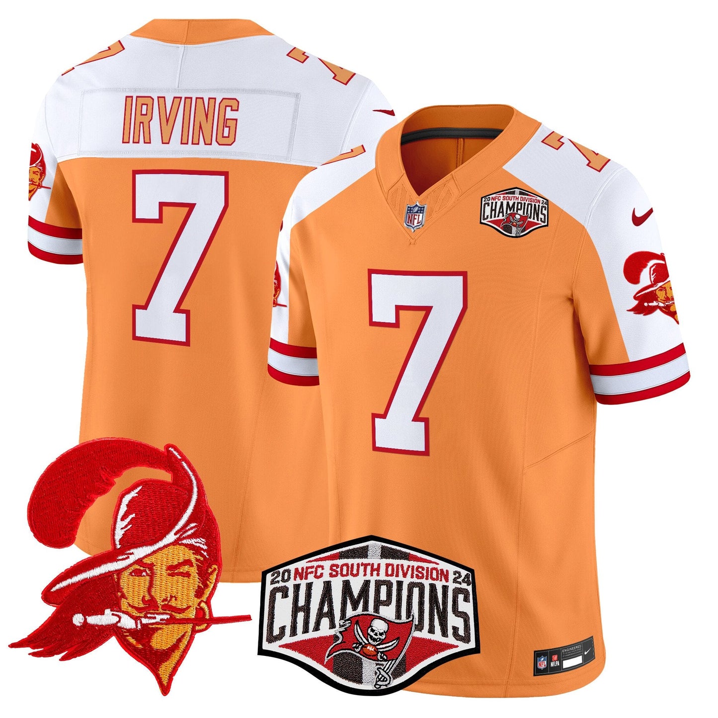 Tampa Bay Buccaneers Throwback 2024 NFC South Division Champions Patch Vapor Limited Jersey - All Stitched