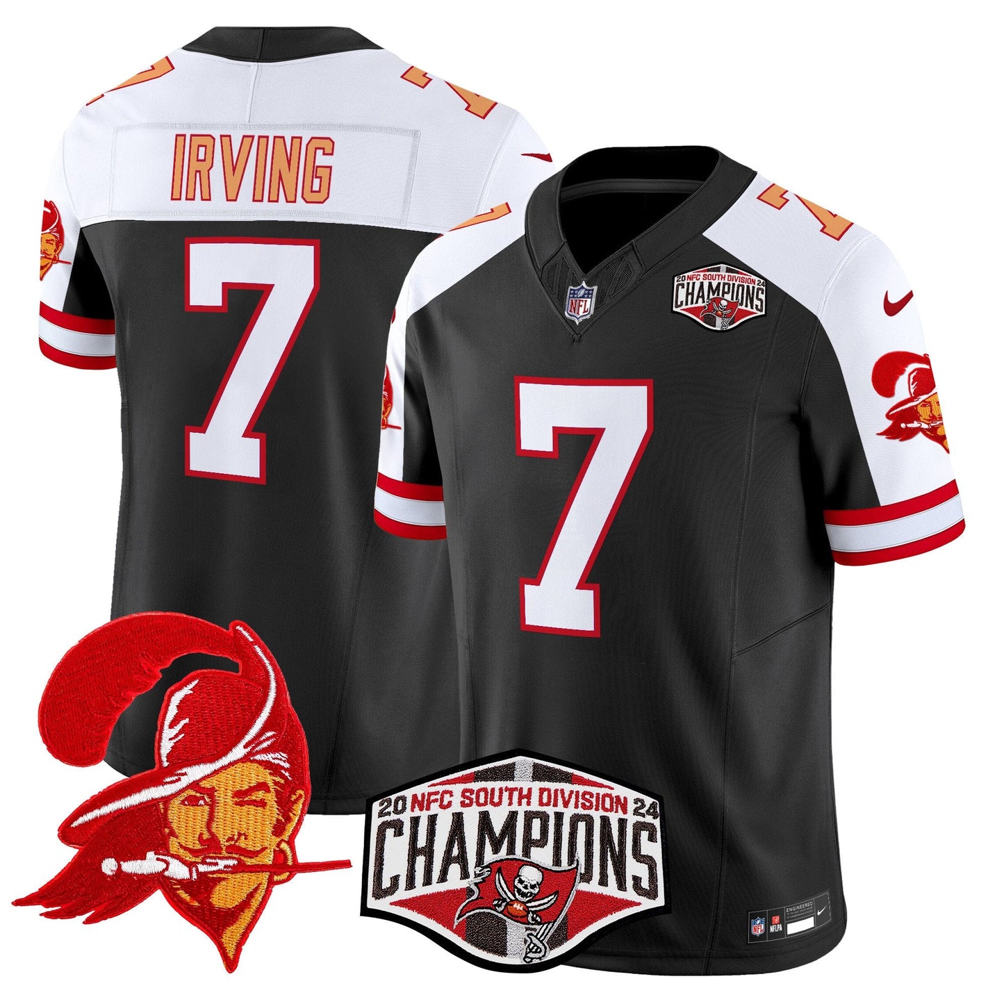 Tampa Bay Buccaneers Throwback 2024 NFC South Division Champions Patch Vapor Limited Jersey - All Stitched