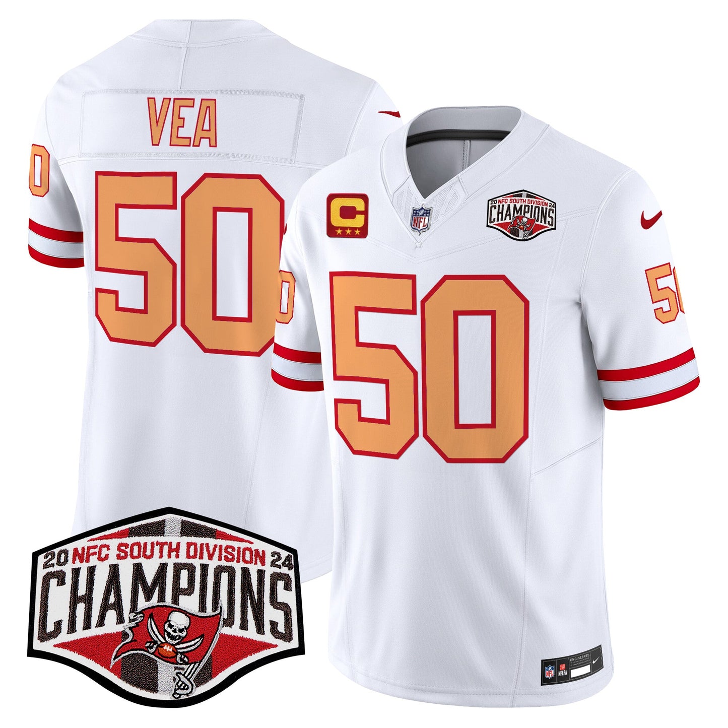 Tampa Bay Buccaneers Throwback 2024 NFC South Division Champions Patch Vapor Limited Jersey - All Stitched