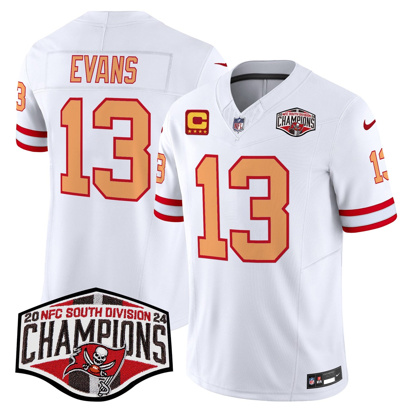 Tampa Bay Buccaneers Throwback 2024 NFC South Division Champions Patch Vapor Limited Jersey - All Stitched