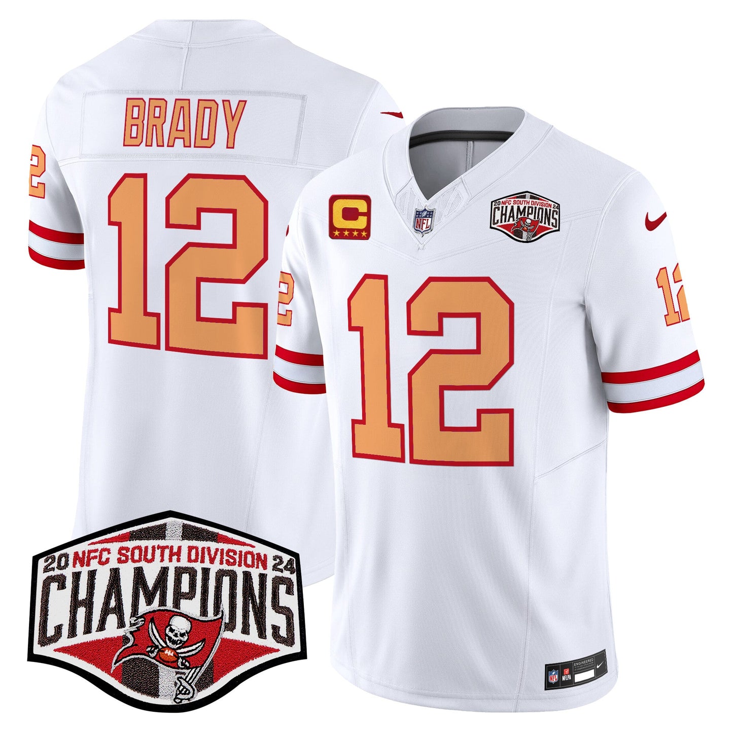 Tampa Bay Buccaneers Throwback 2024 NFC South Division Champions Patch Vapor Limited Jersey - All Stitched