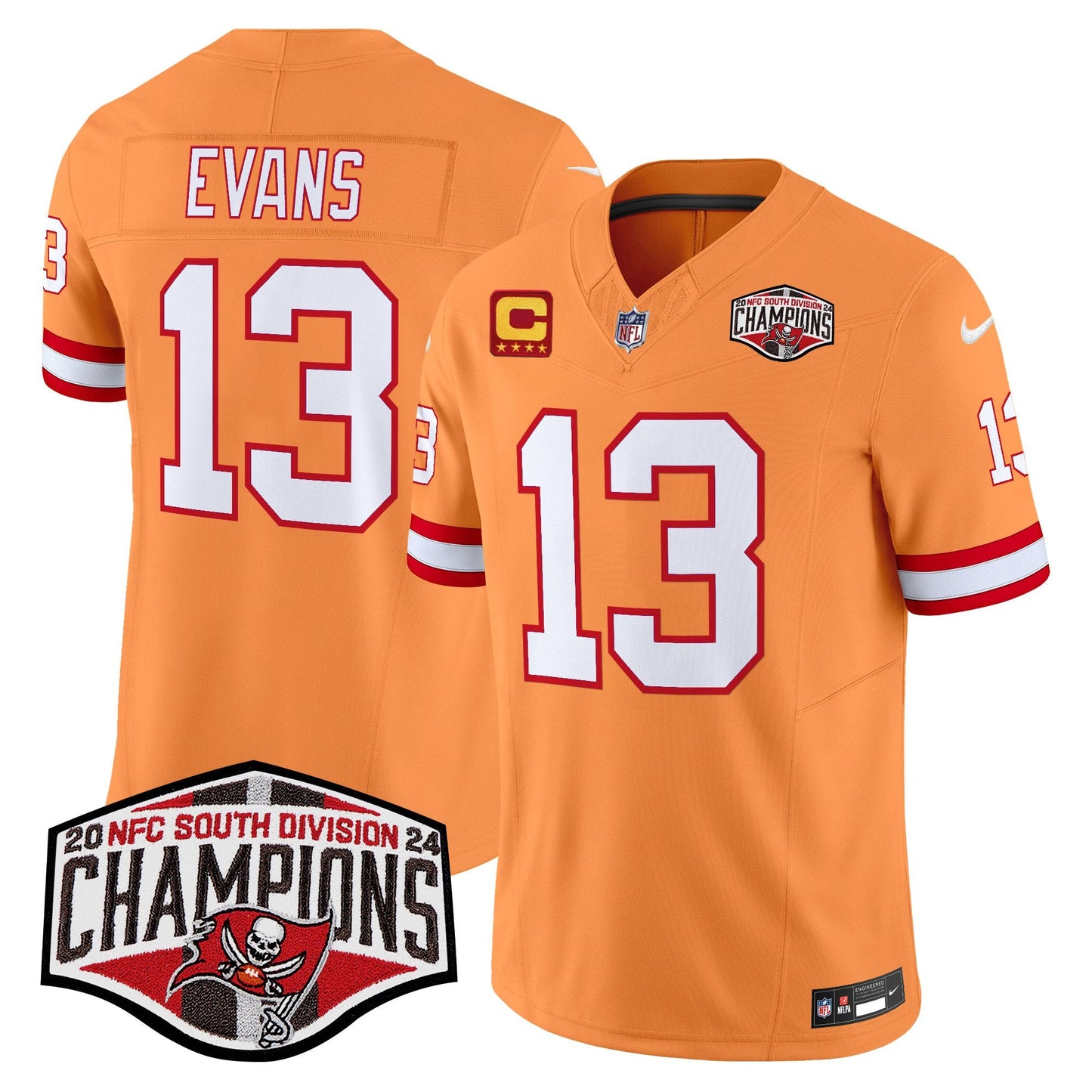 Tampa Bay Buccaneers Throwback 2024 NFC South Division Champions Patch Vapor Limited Jersey - All Stitched