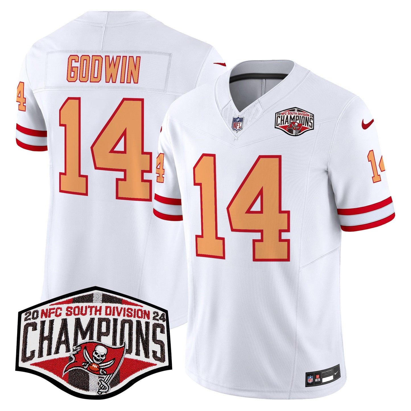 Tampa Bay Buccaneers Throwback 2024 NFC South Division Champions Patch Vapor Limited Jersey - All Stitched