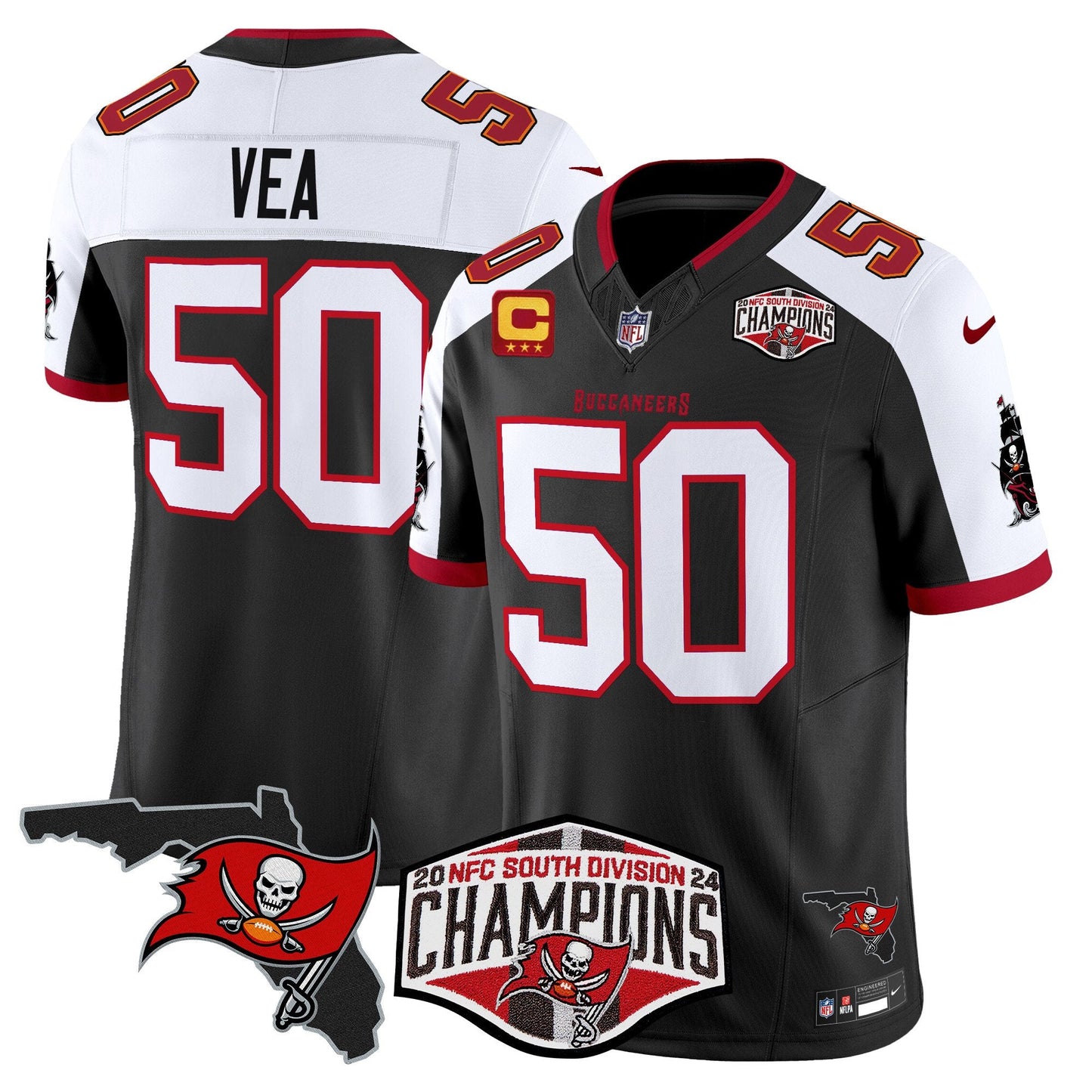 Buccaneers 2024 NFC South Division Champions Patch Vapor Limited Jersey - All Stitched