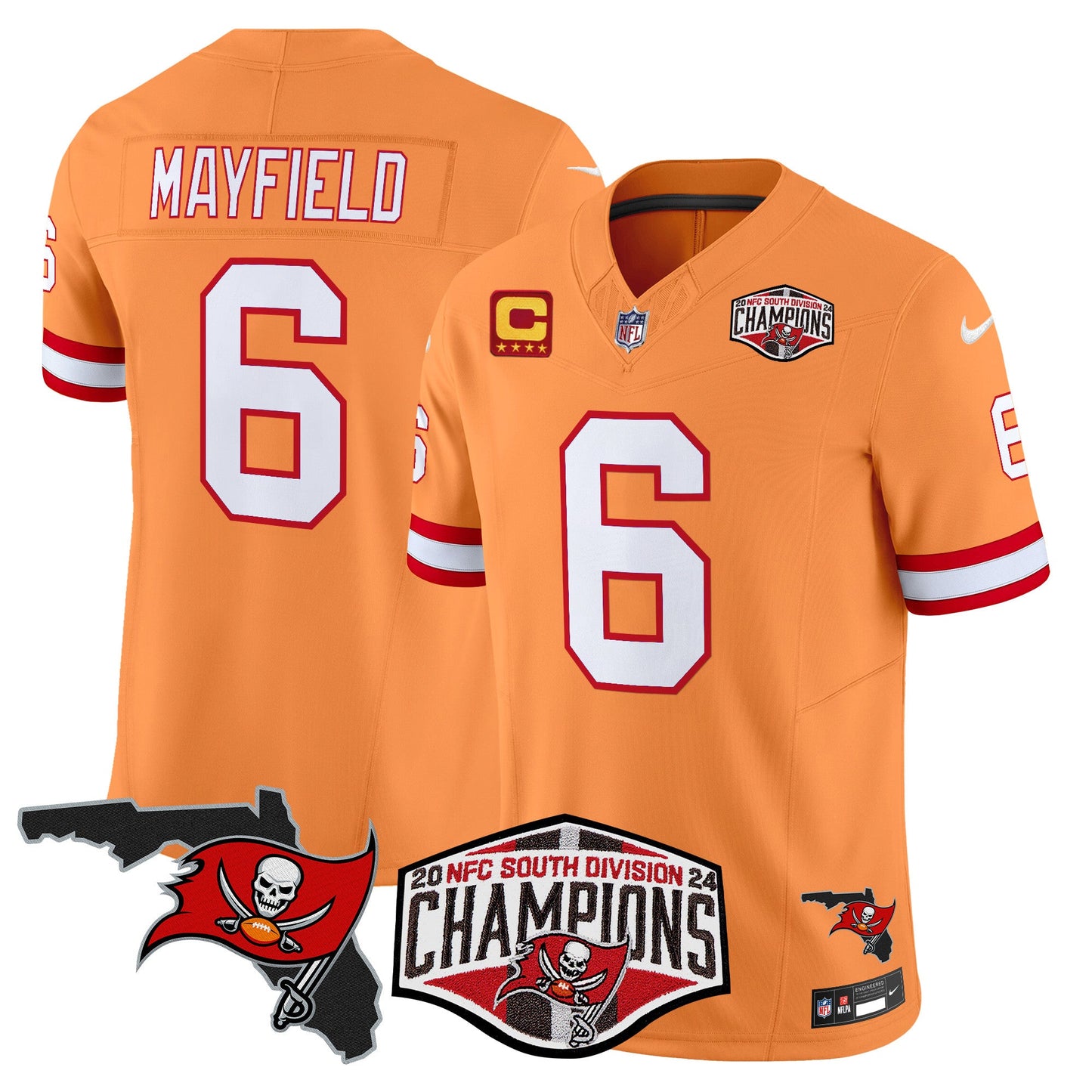 Buccaneers 2024 NFC South Division Champions Patch Vapor Limited Jersey - All Stitched