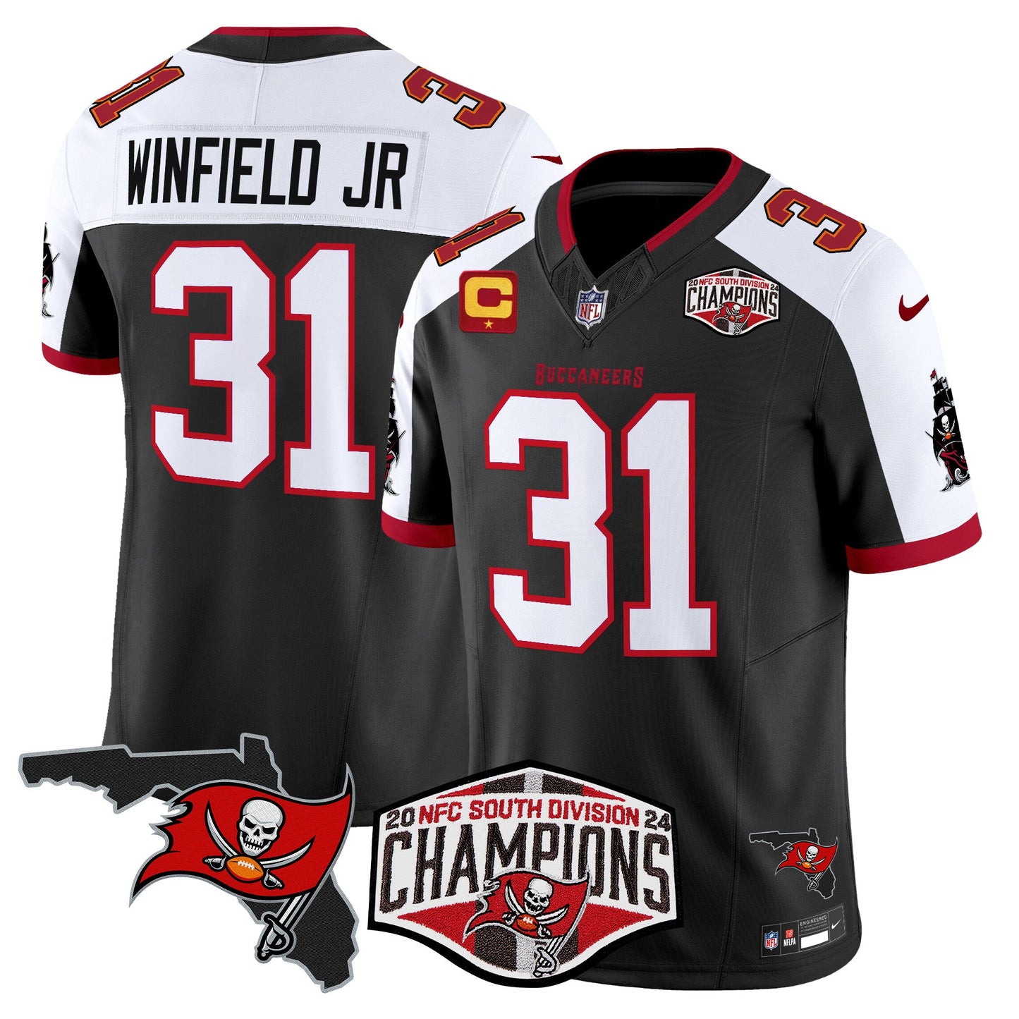 Buccaneers 2024 NFC South Division Champions Patch Vapor Limited Jersey - All Stitched