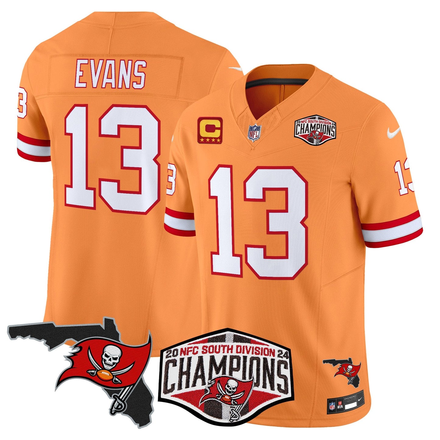 Buccaneers 2024 NFC South Division Champions Patch Vapor Limited Jersey - All Stitched