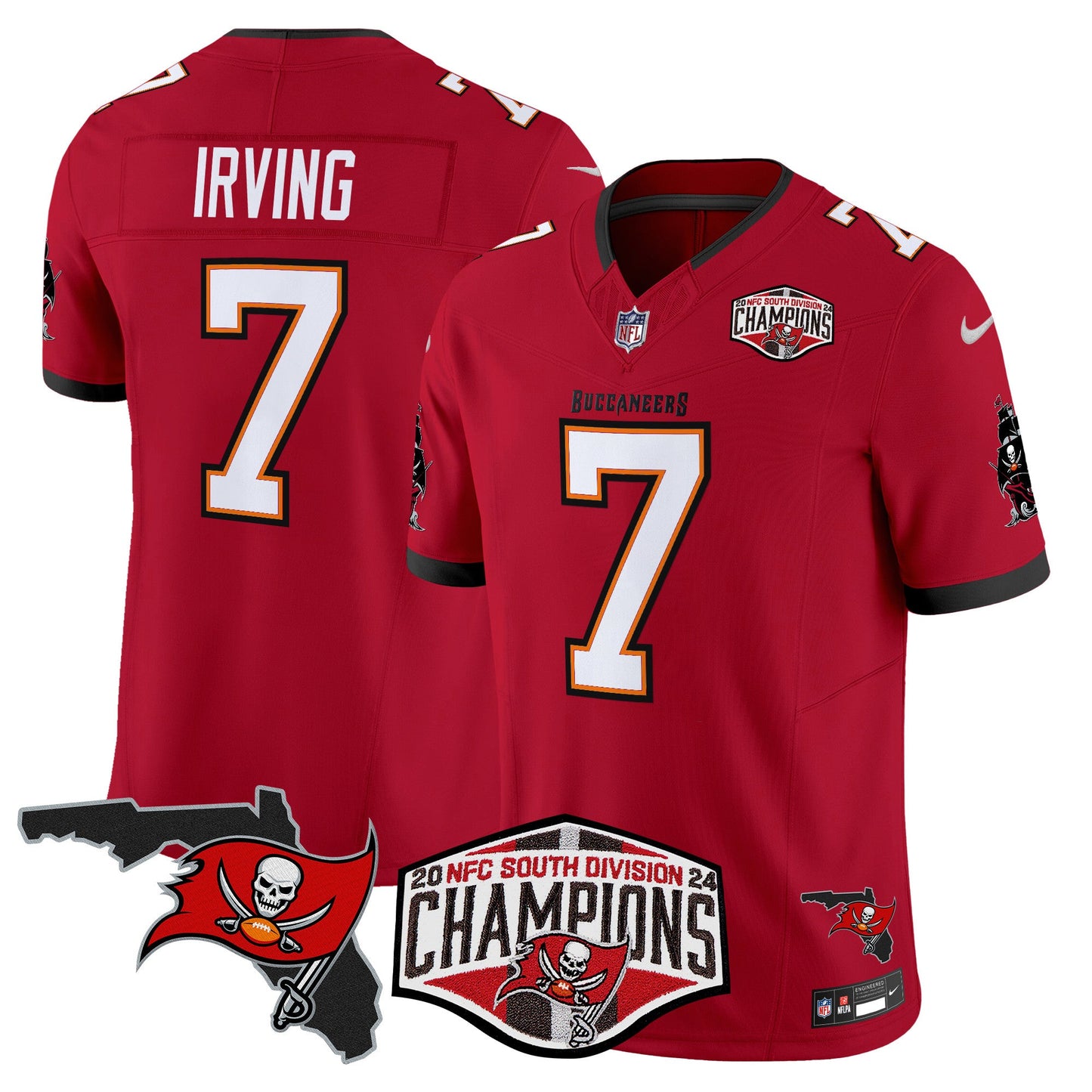 Buccaneers 2024 NFC South Division Champions Patch Vapor Limited Jersey - All Stitched
