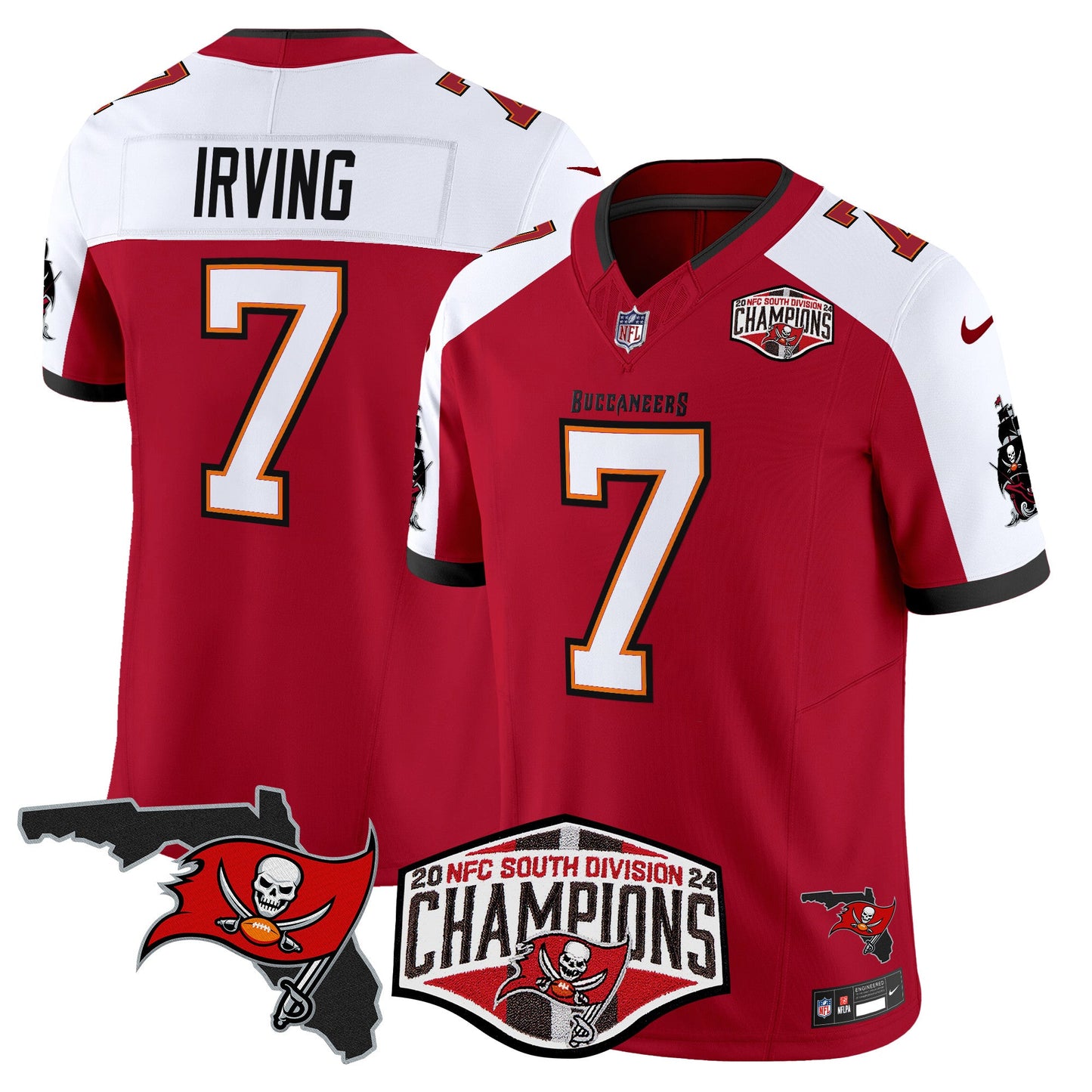 Buccaneers 2024 NFC South Division Champions Patch Vapor Limited Jersey - All Stitched