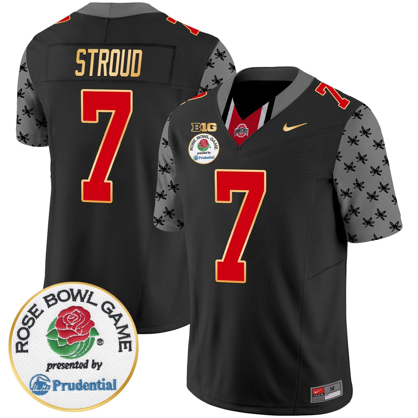 Ohio State Buckeyes Rose Bowl Gold Trim Vapor Limited Jersey - All Stitched