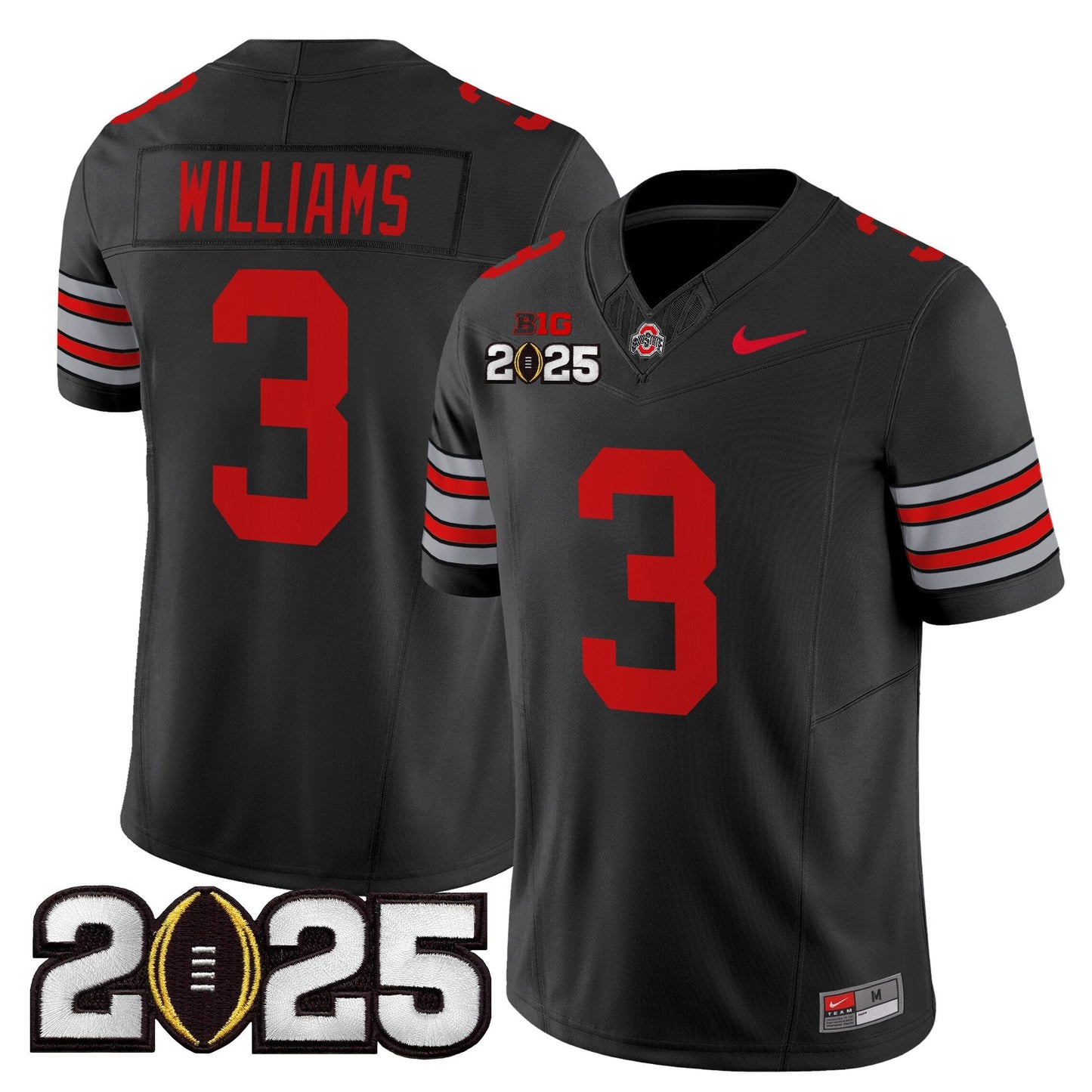 Ohio State Buckeyes 'Heritage Stripe' 2025 CFP Final Patch Vapor Limited Jersey - All Stitched