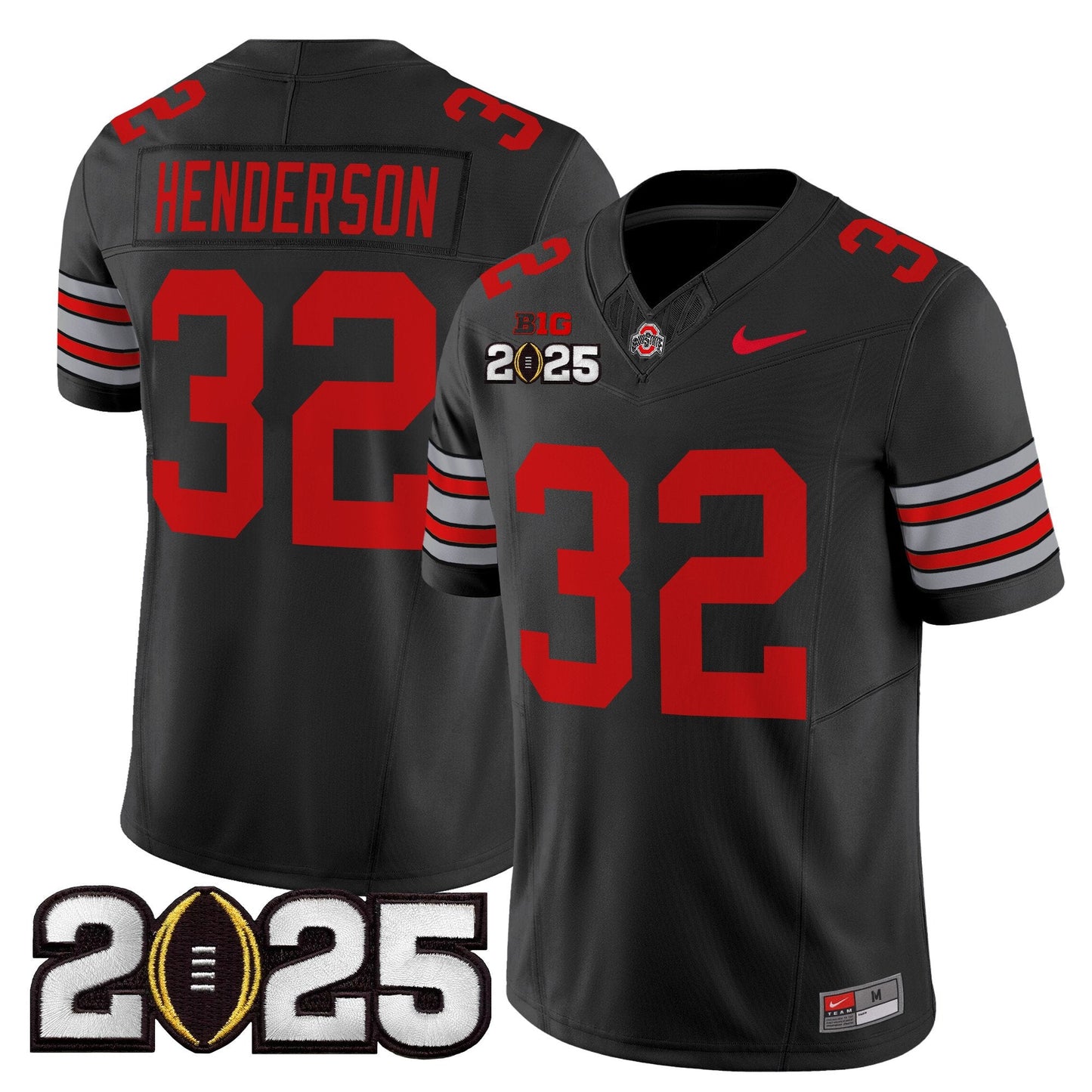 Ohio State Buckeyes 'Heritage Stripe' 2025 CFP Final Patch Vapor Limited Jersey - All Stitched