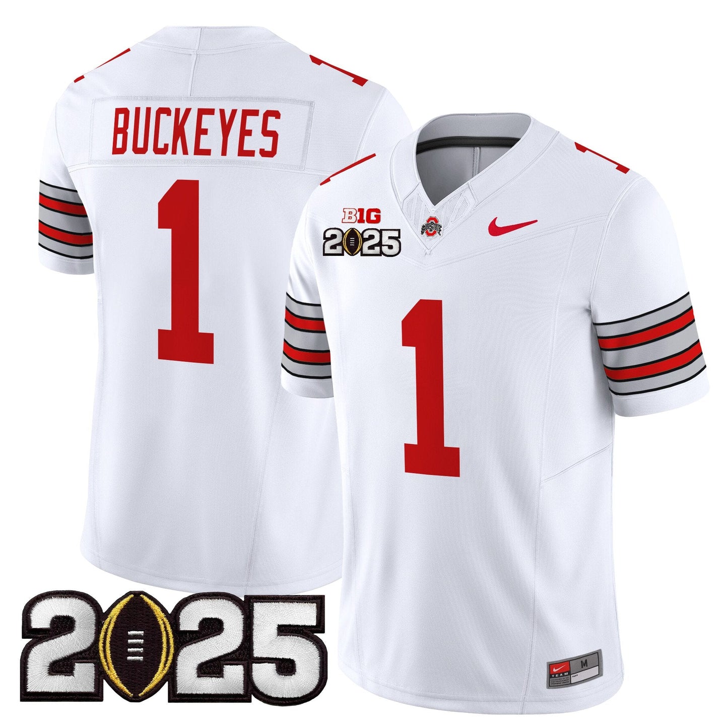 Ohio State Buckeyes 'Heritage Stripe' 2025 CFP Final Patch Vapor Limited Jersey - All Stitched
