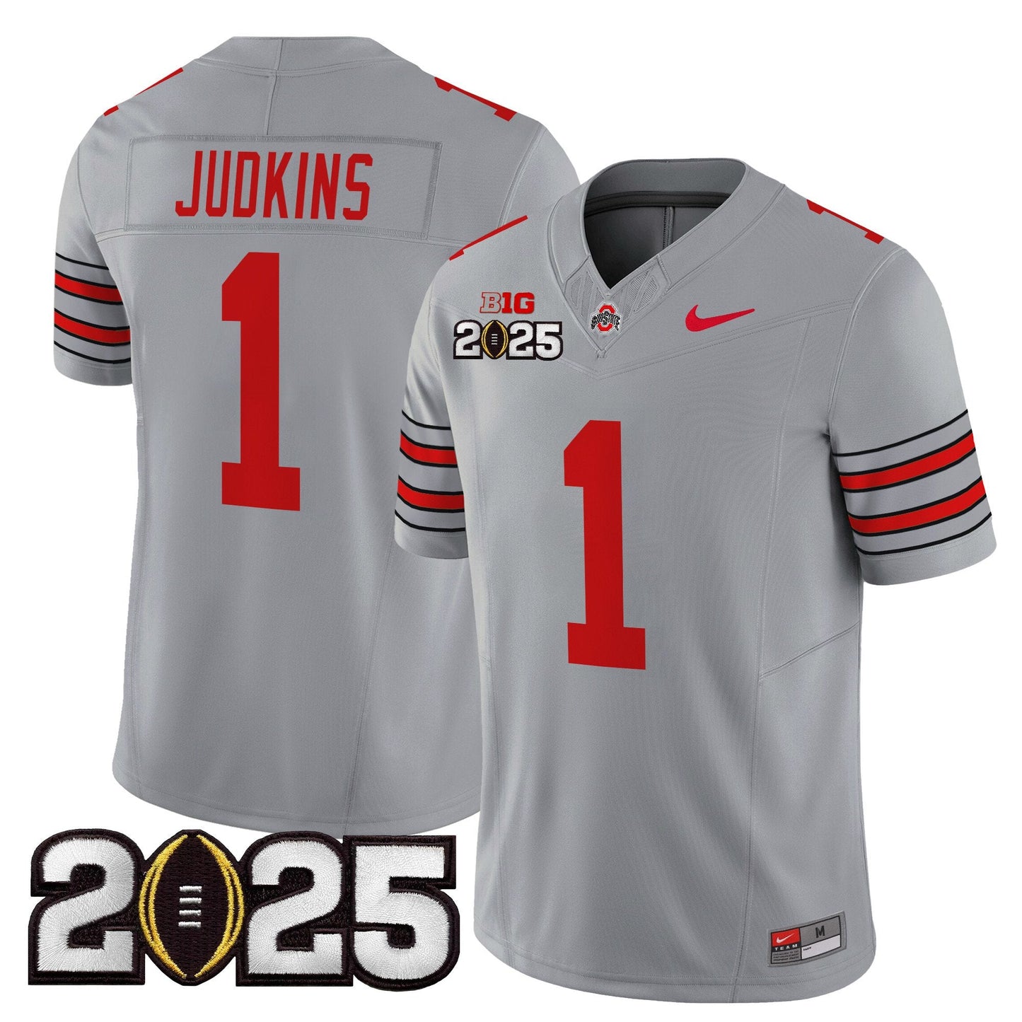 Ohio State Buckeyes 'Heritage Stripe' 2025 CFP Final Patch Vapor Limited Jersey - All Stitched