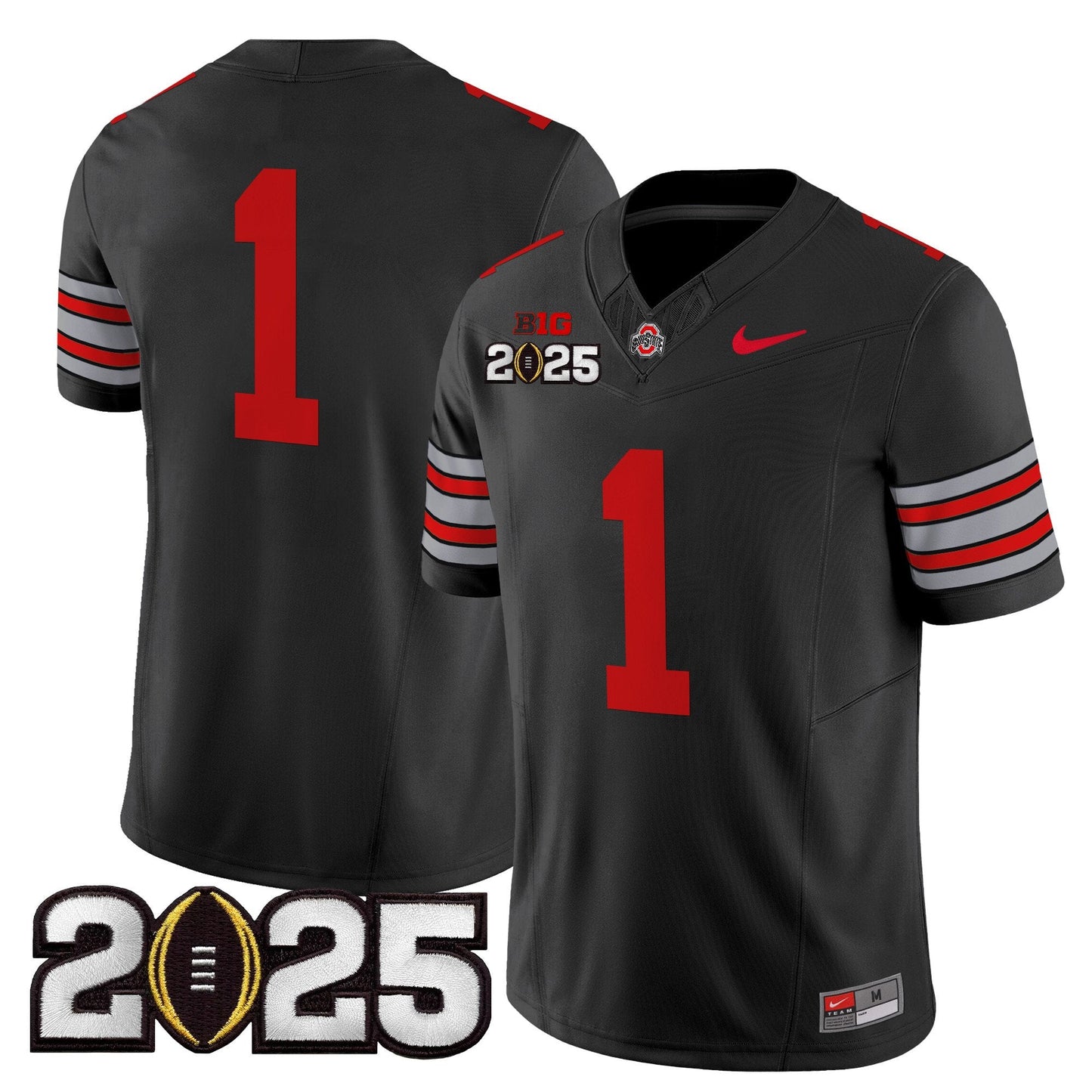 Ohio State Buckeyes 'Heritage Stripe' 2025 CFP Final Patch Vapor Limited Jersey - All Stitched