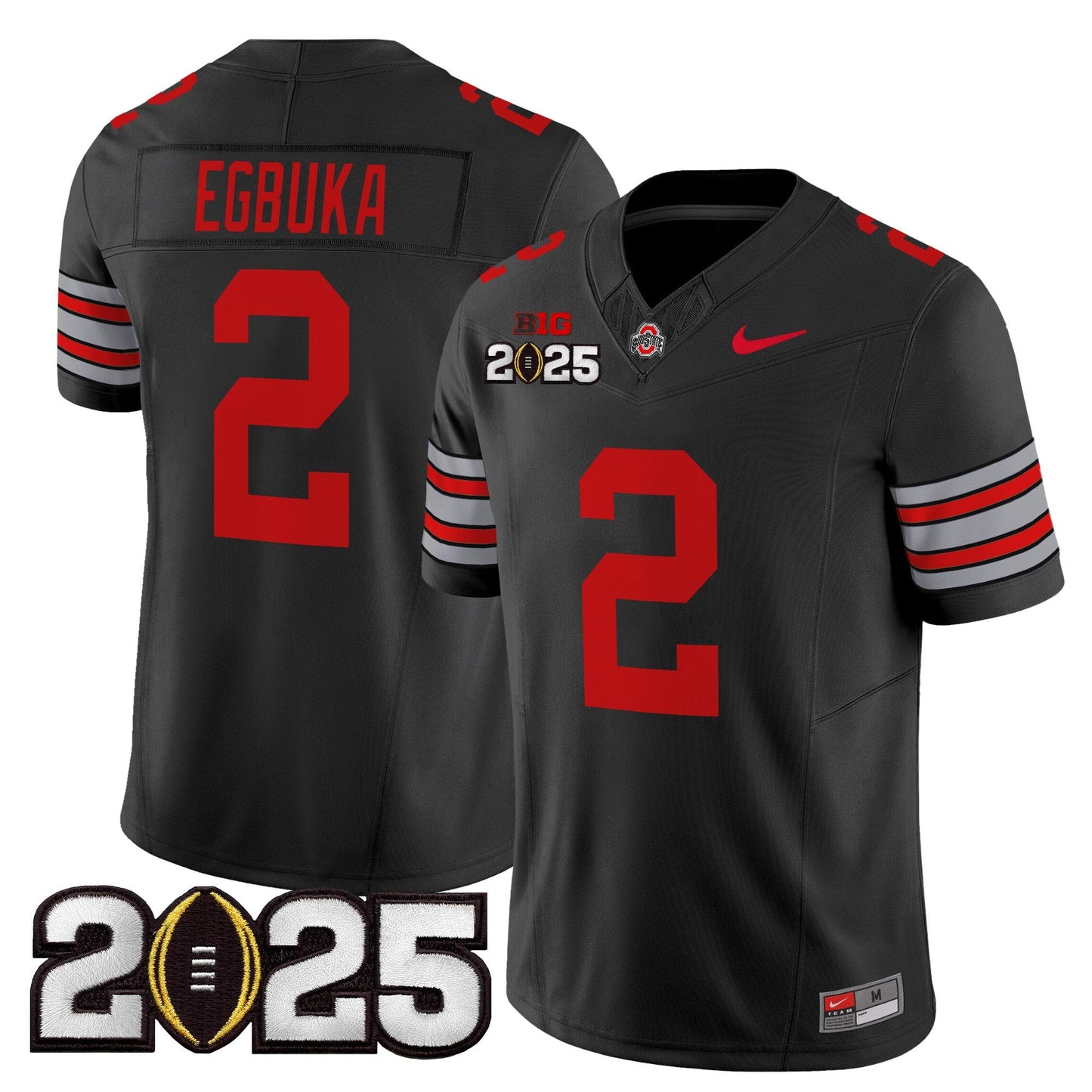 Ohio State Buckeyes 'Heritage Stripe' 2025 CFP Final Patch Vapor Limited Jersey - All Stitched