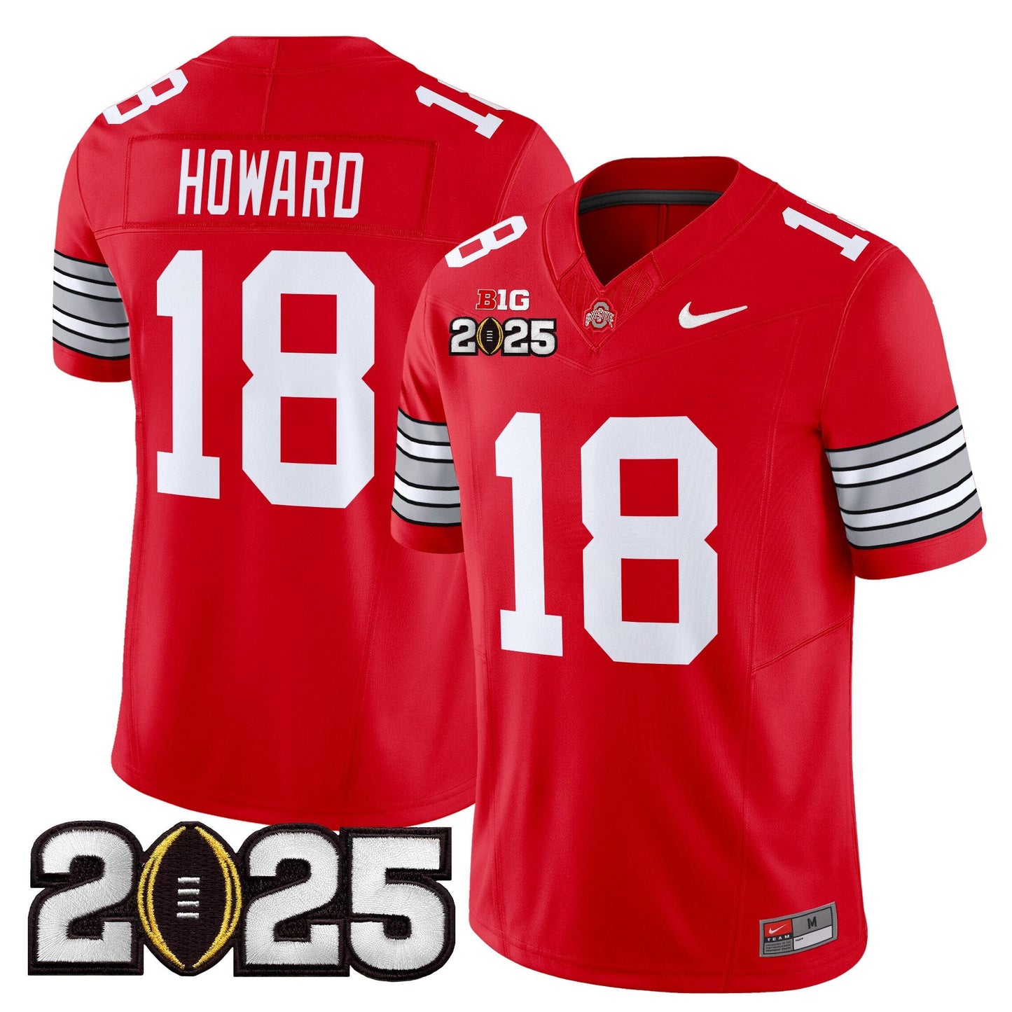 Ohio State Buckeyes 'Heritage Stripe' 2025 CFP Final Patch Vapor Limited Jersey - All Stitched