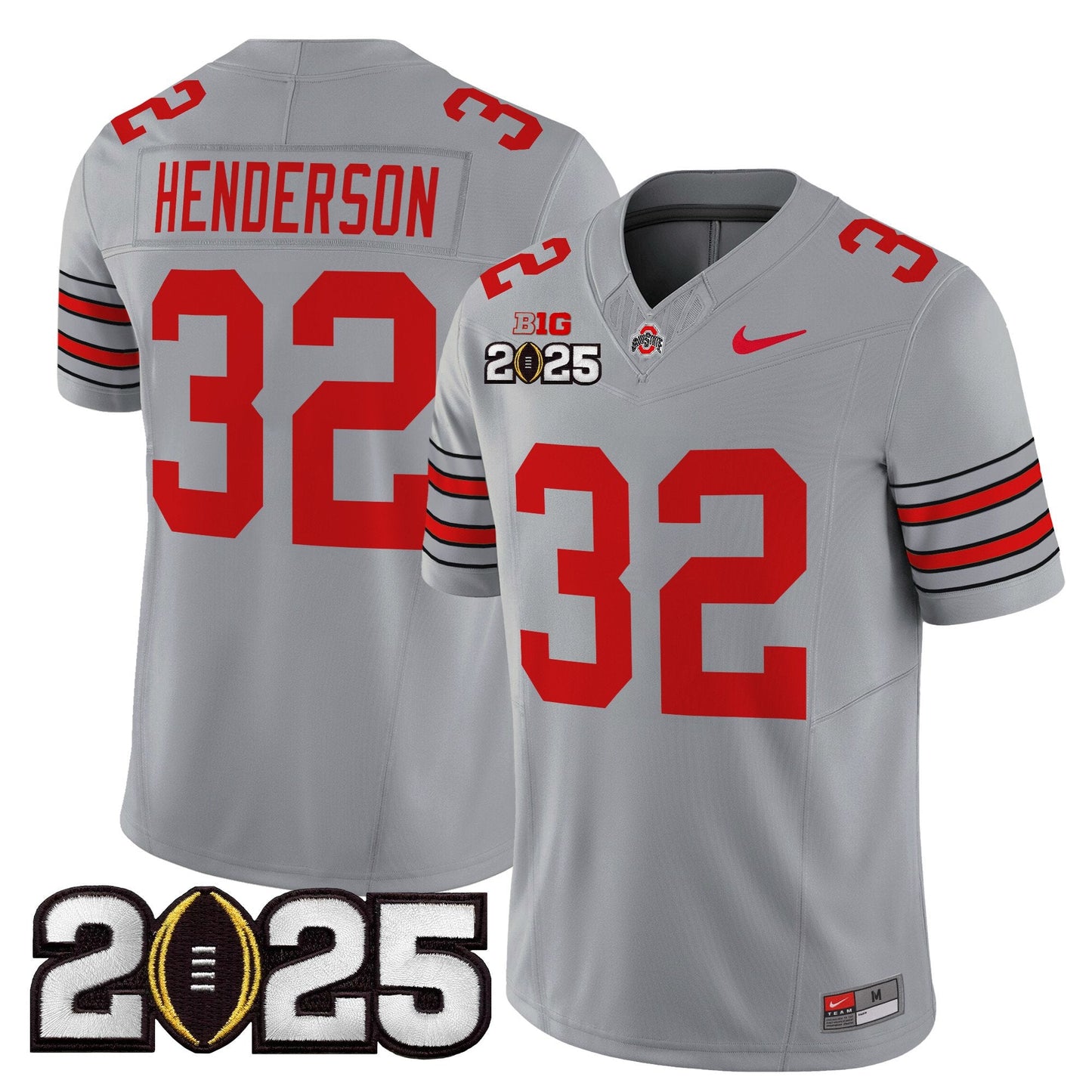 Ohio State Buckeyes 'Heritage Stripe' 2025 CFP Final Patch Vapor Limited Jersey - All Stitched