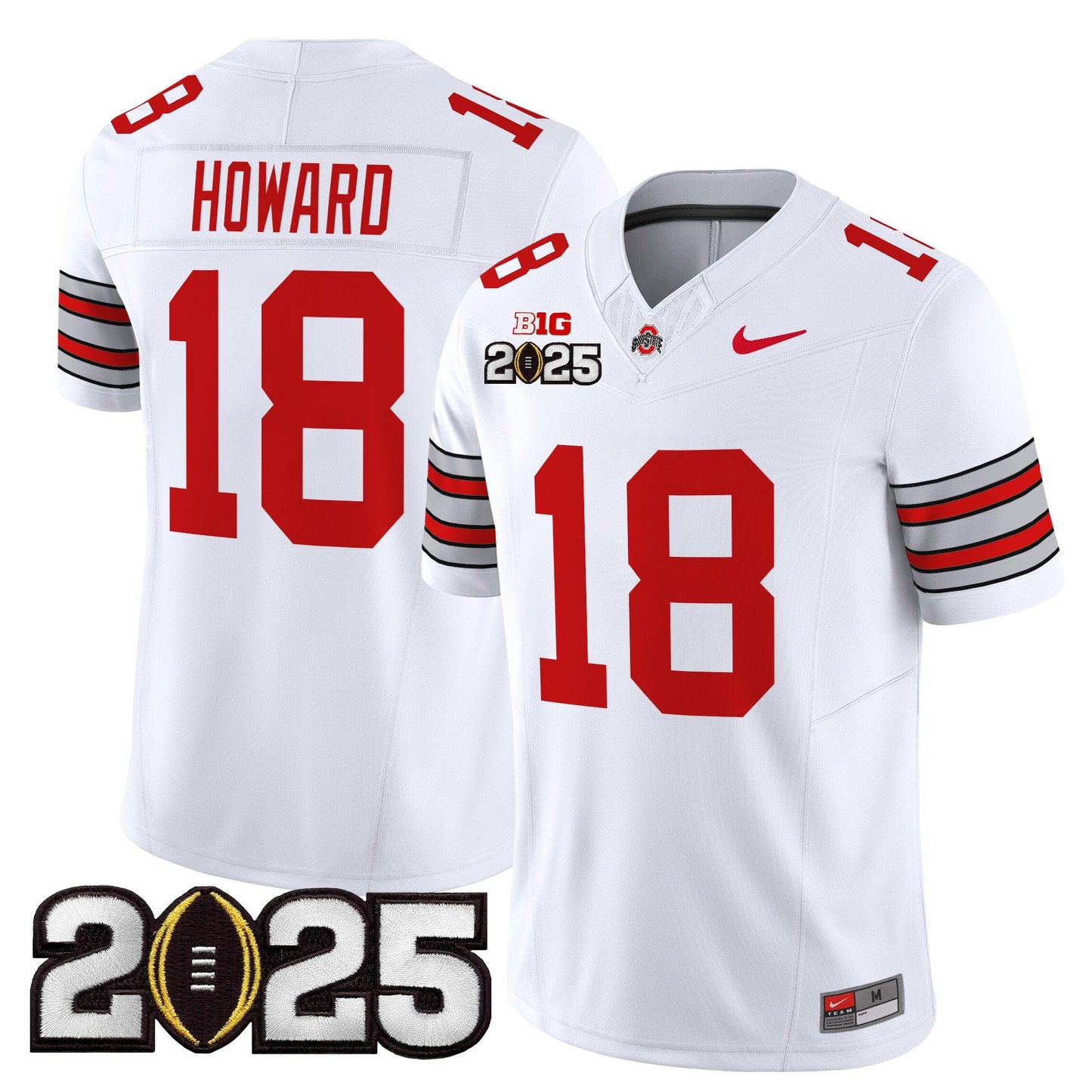 Ohio State Buckeyes 'Heritage Stripe' 2025 CFP Final Patch Vapor Limited Jersey - All Stitched