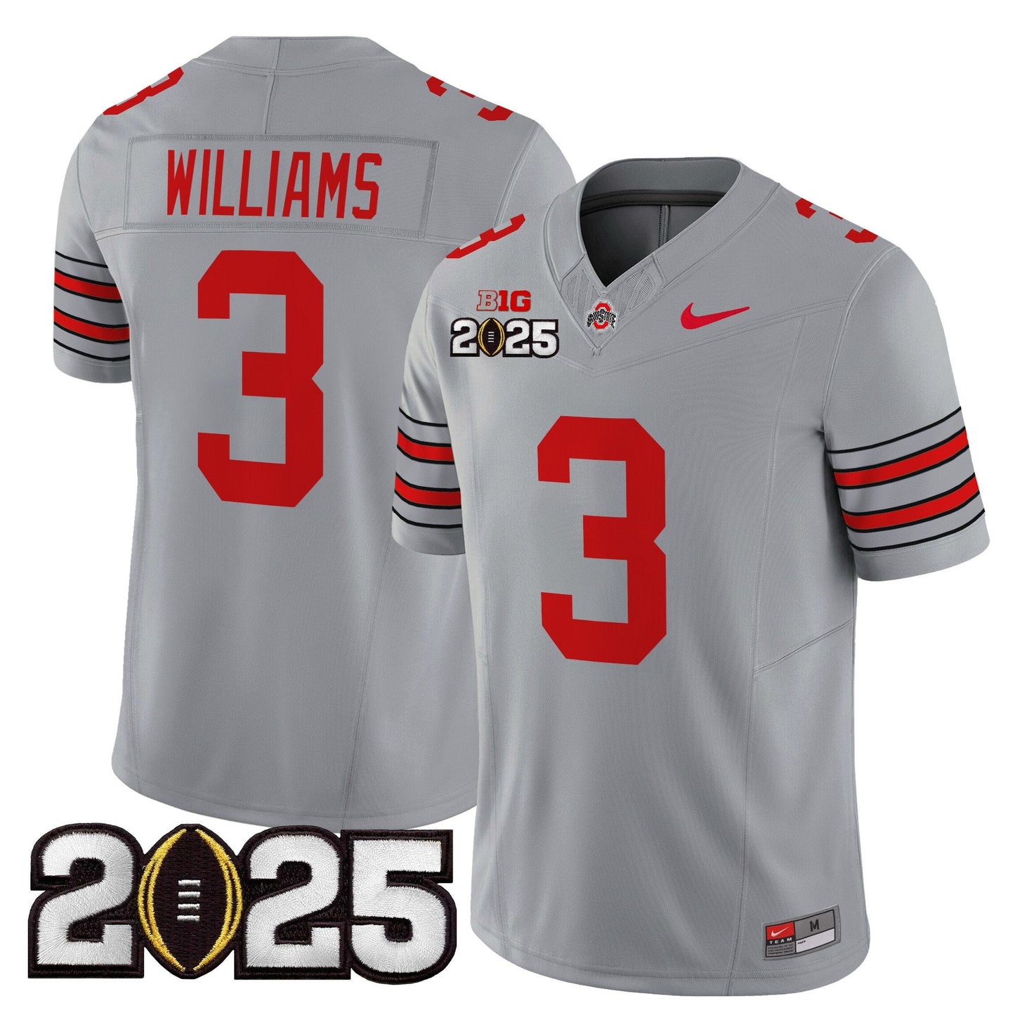 Ohio State Buckeyes 'Heritage Stripe' 2025 CFP Final Patch Vapor Limited Jersey - All Stitched