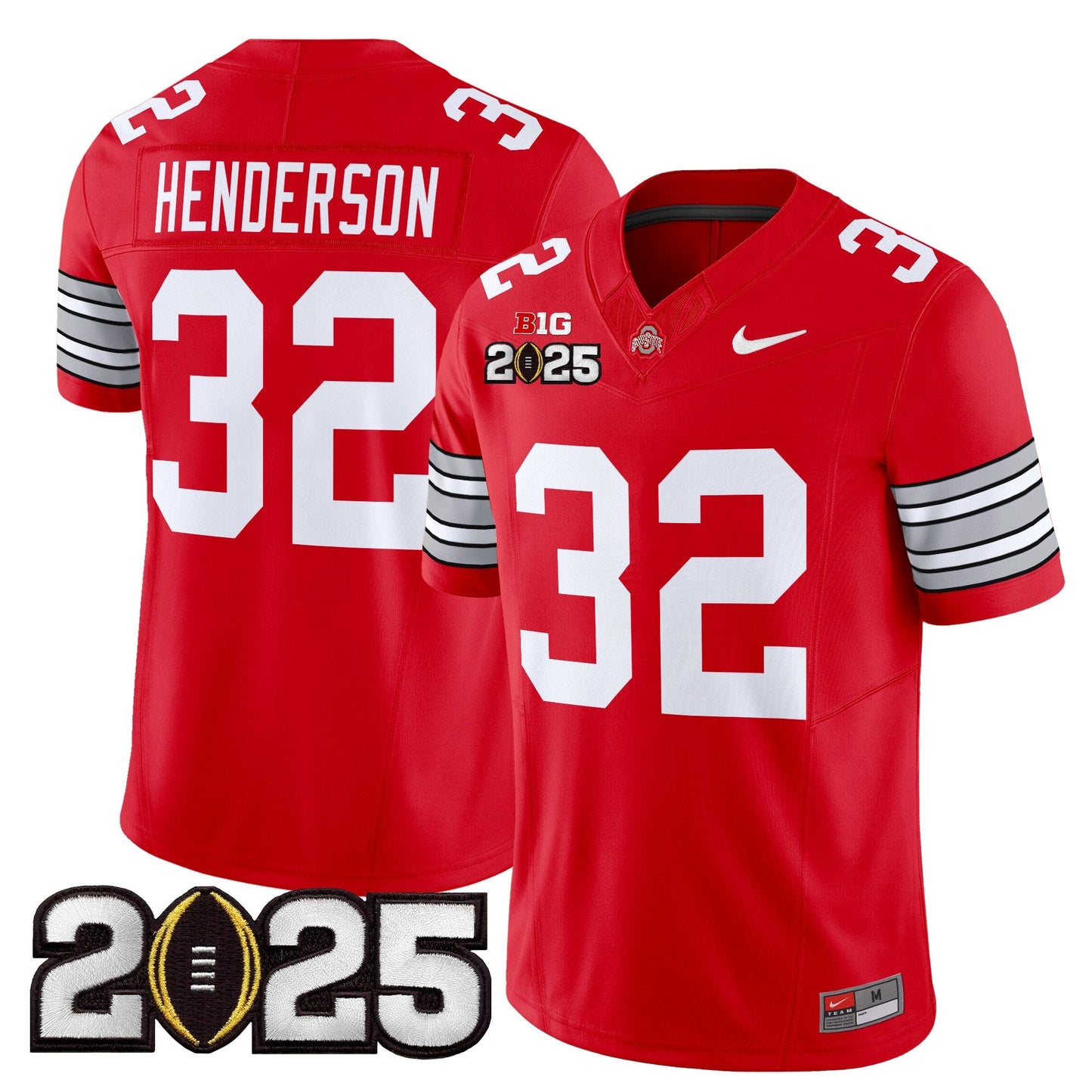Ohio State Buckeyes 'Heritage Stripe' 2025 CFP Final Patch Vapor Limited Jersey - All Stitched