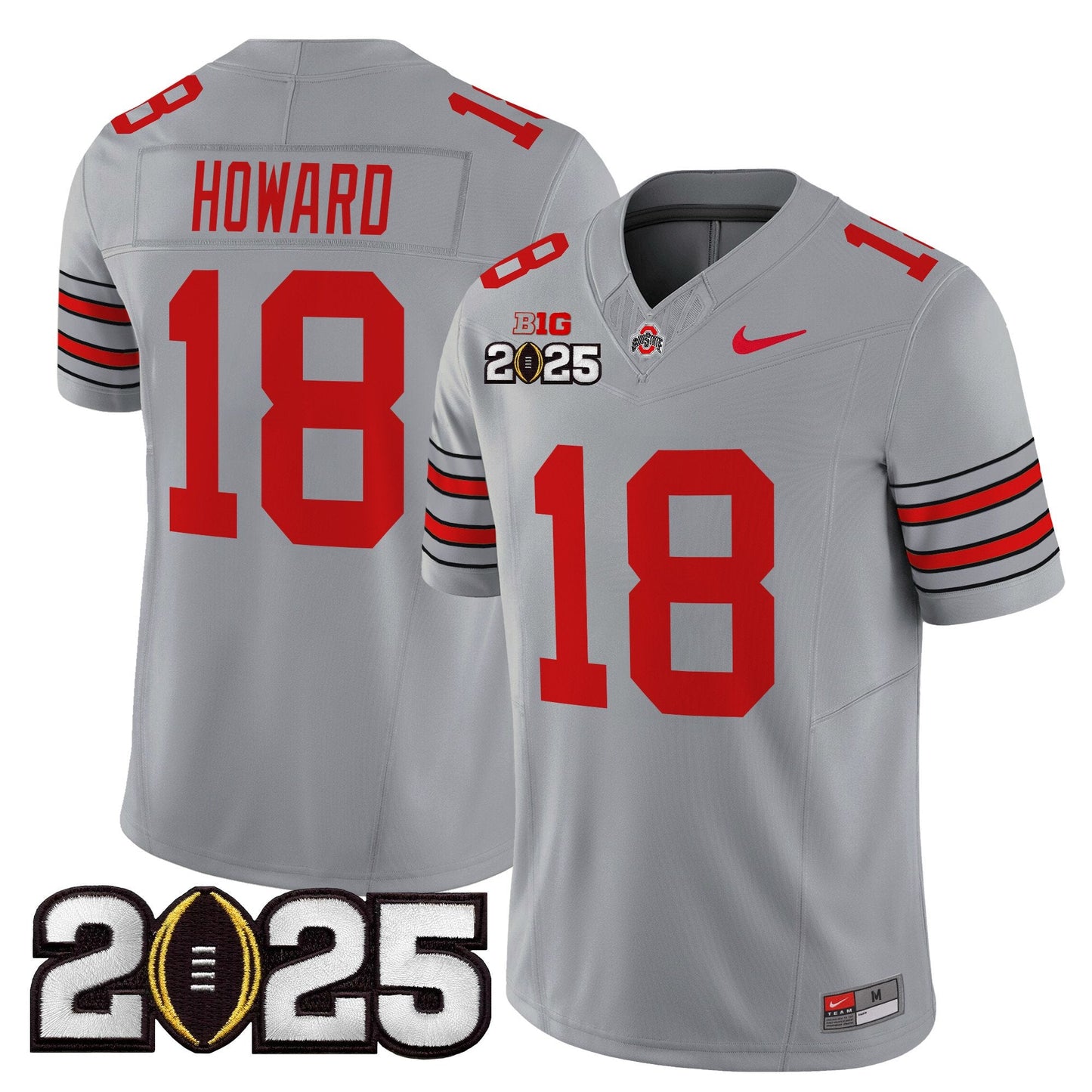Ohio State Buckeyes 'Heritage Stripe' 2025 CFP Final Patch Vapor Limited Jersey - All Stitched