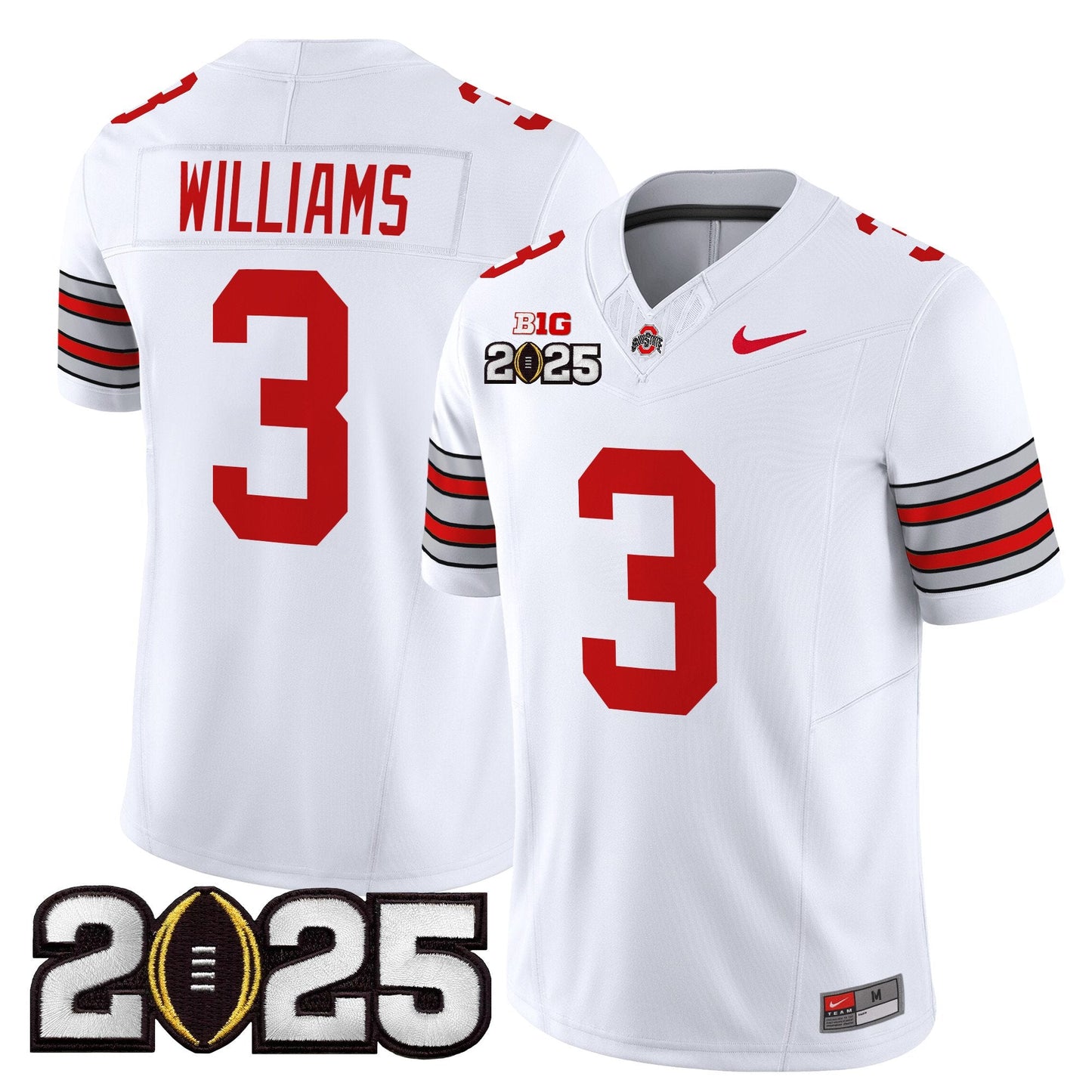 Ohio State Buckeyes 'Heritage Stripe' 2025 CFP Final Patch Vapor Limited Jersey - All Stitched