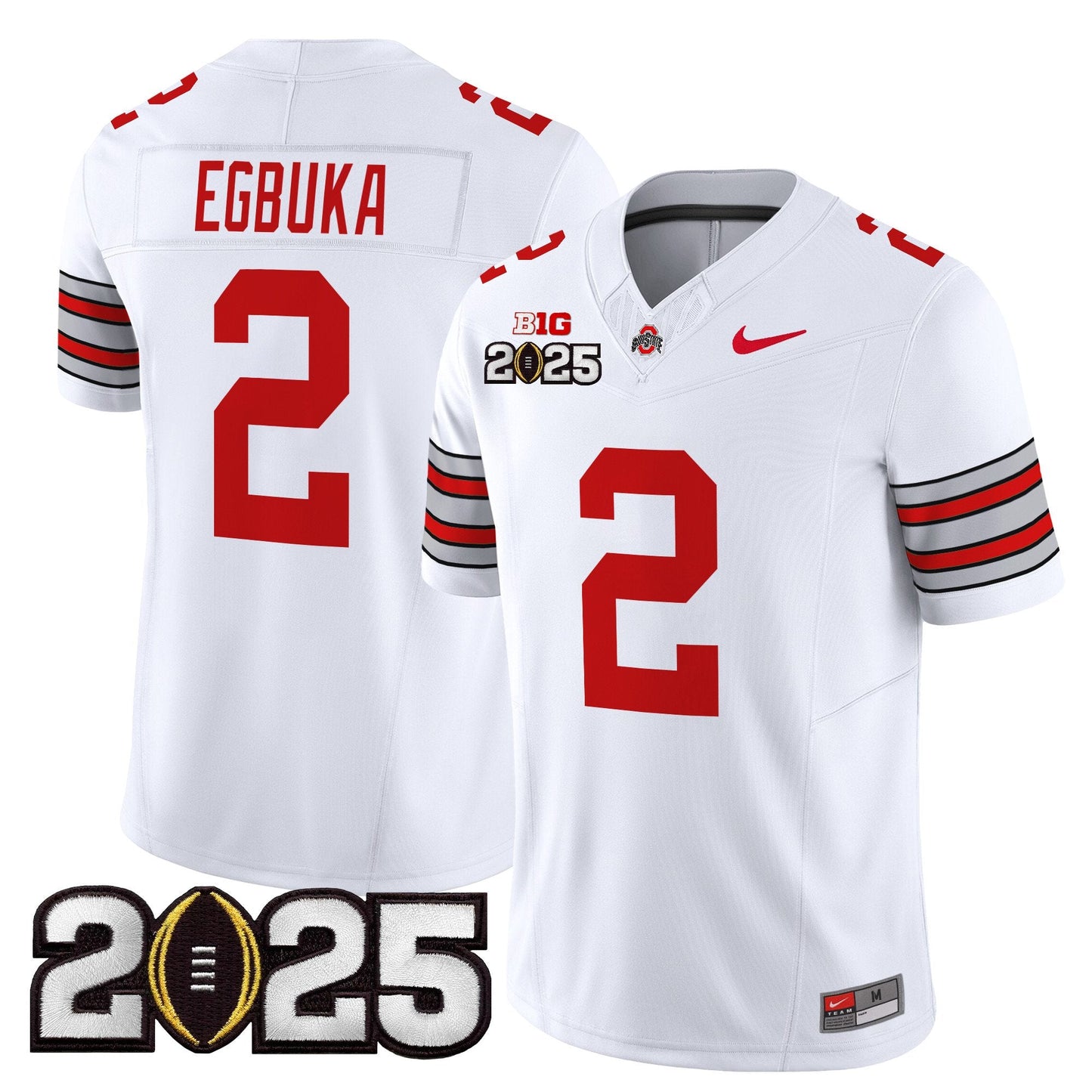 Ohio State Buckeyes 'Heritage Stripe' 2025 CFP Final Patch Vapor Limited Jersey - All Stitched