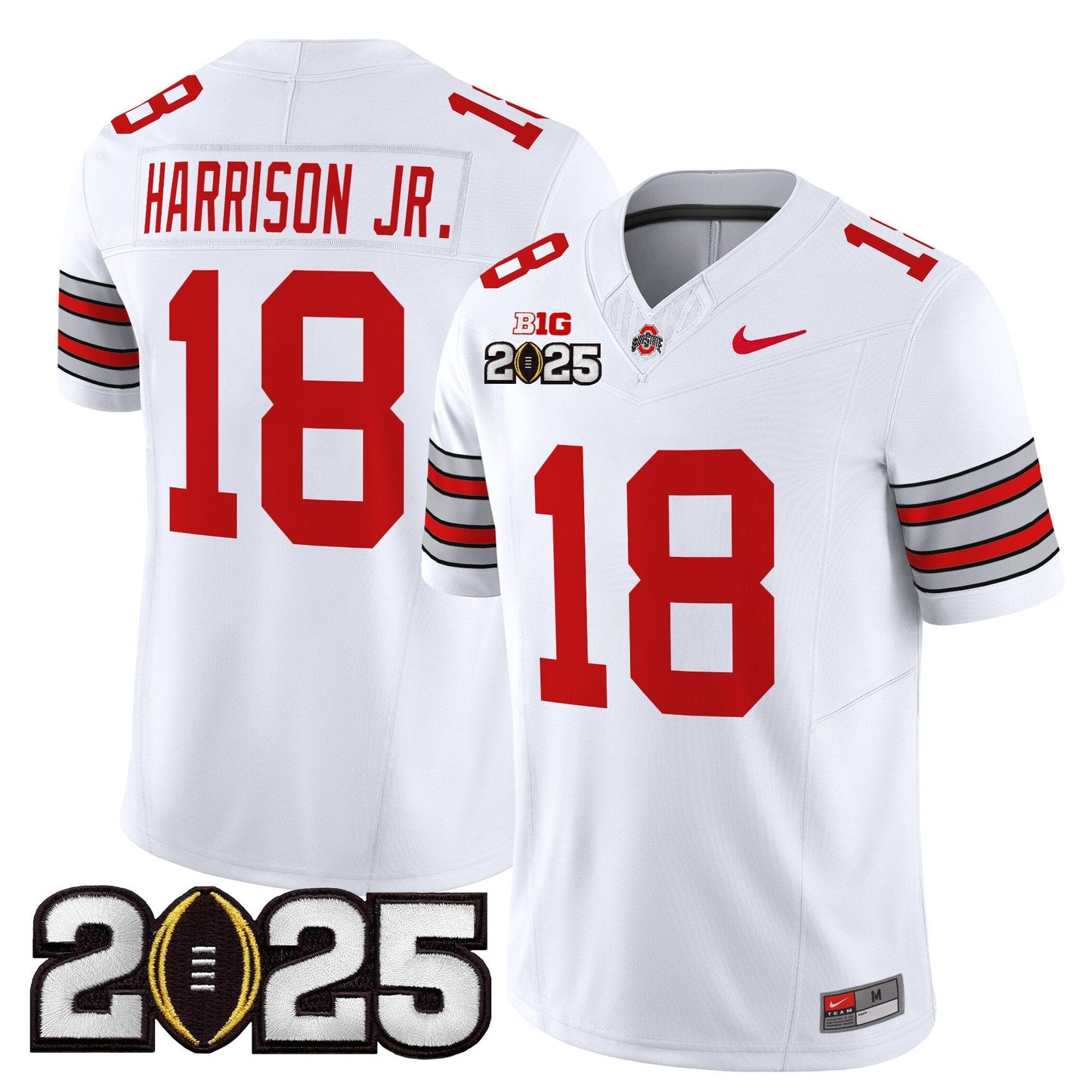 Ohio State Buckeyes 'Heritage Stripe' 2025 CFP Final Patch Vapor Limited Jersey - All Stitched