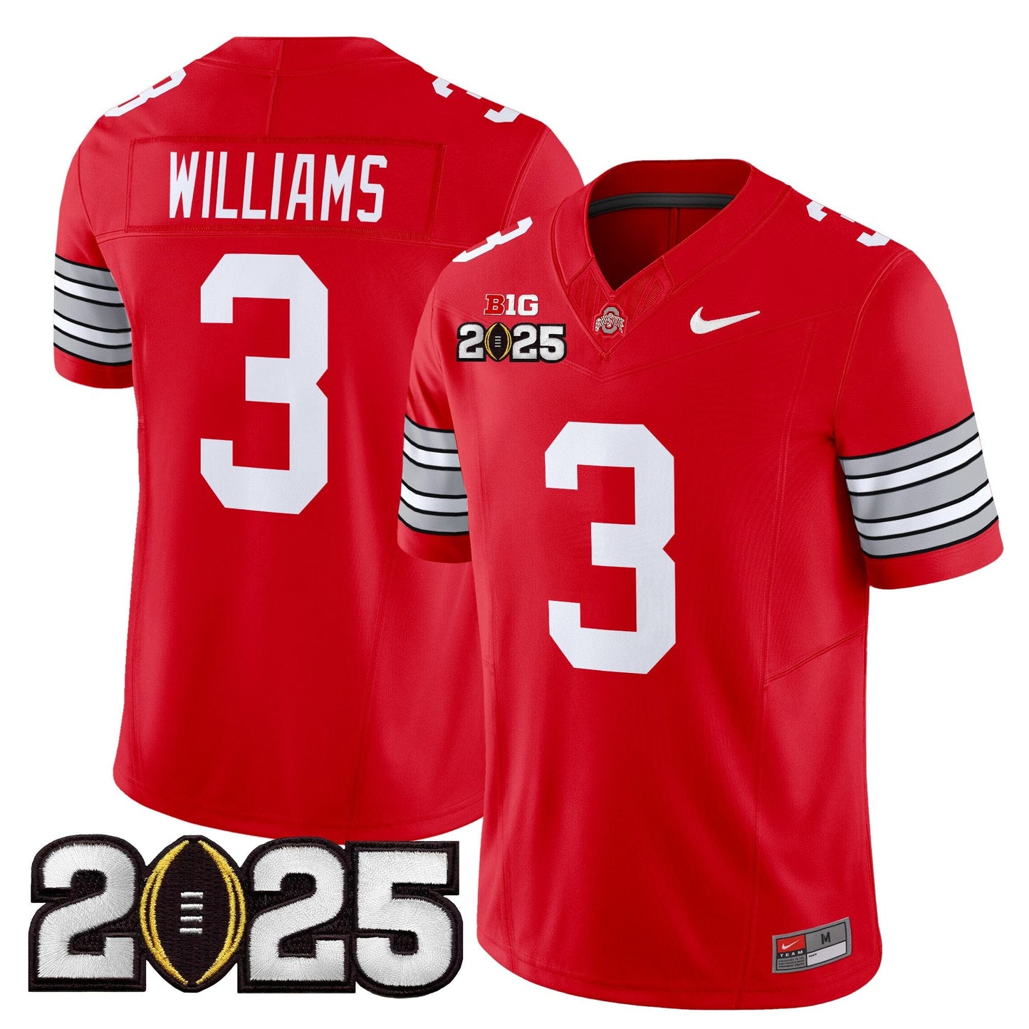 Ohio State Buckeyes 'Heritage Stripe' 2025 CFP Final Patch Vapor Limited Jersey - All Stitched