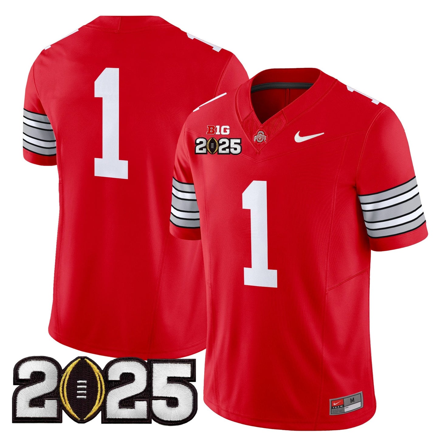 Ohio State Buckeyes 'Heritage Stripe' 2025 CFP Final Patch Vapor Limited Jersey - All Stitched