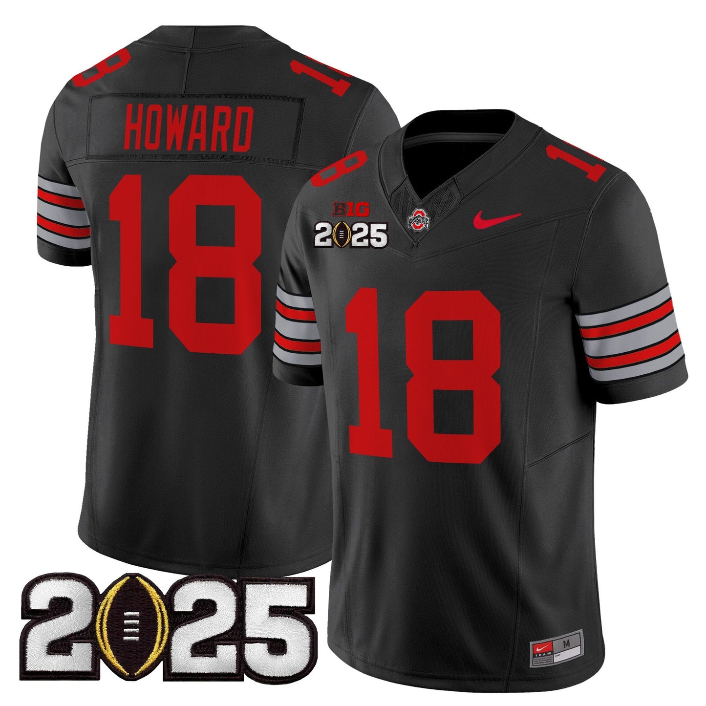 Ohio State Buckeyes 'Heritage Stripe' 2025 CFP Final Patch Vapor Limited Jersey - All Stitched