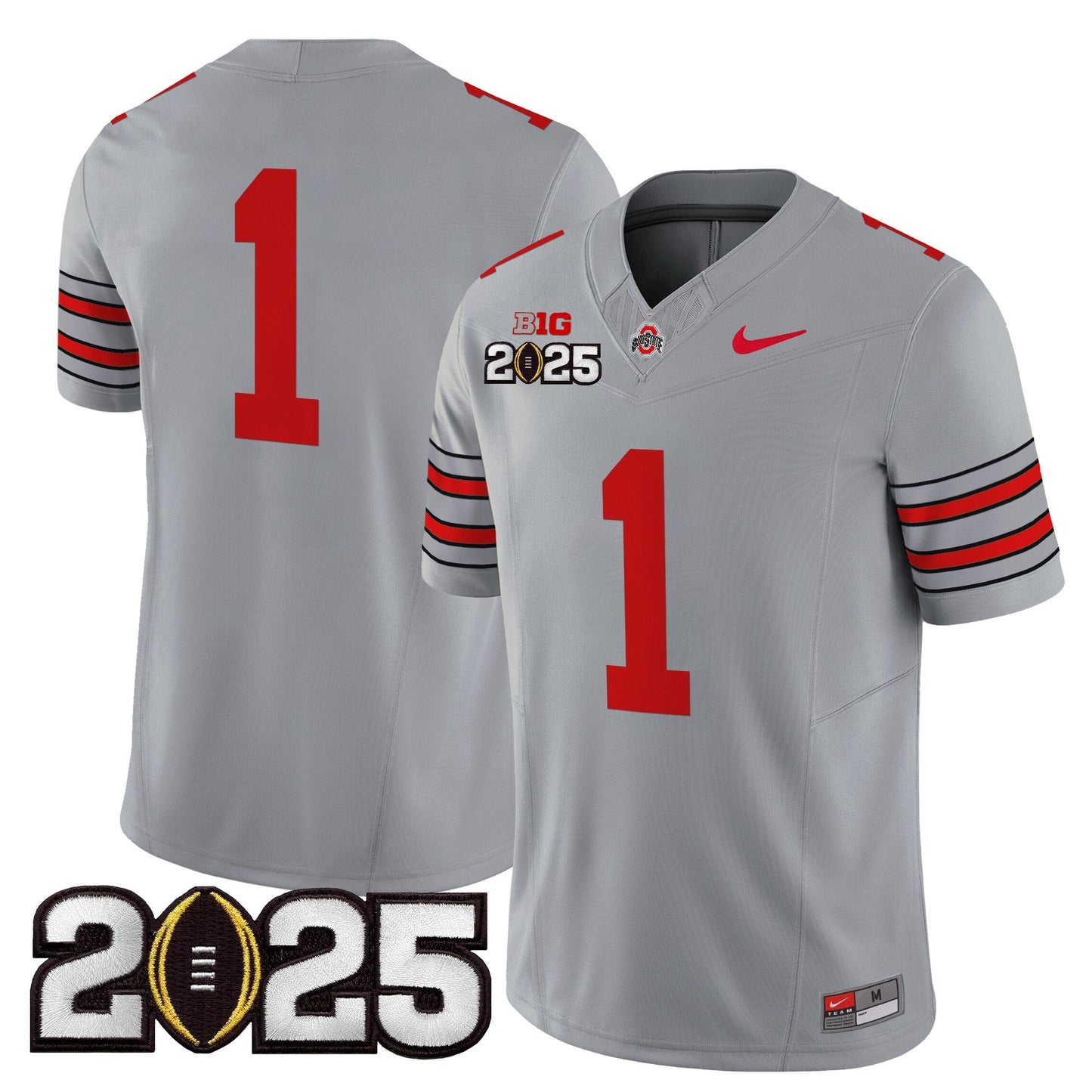 Ohio State Buckeyes 'Heritage Stripe' 2025 CFP Final Patch Vapor Limited Jersey - All Stitched